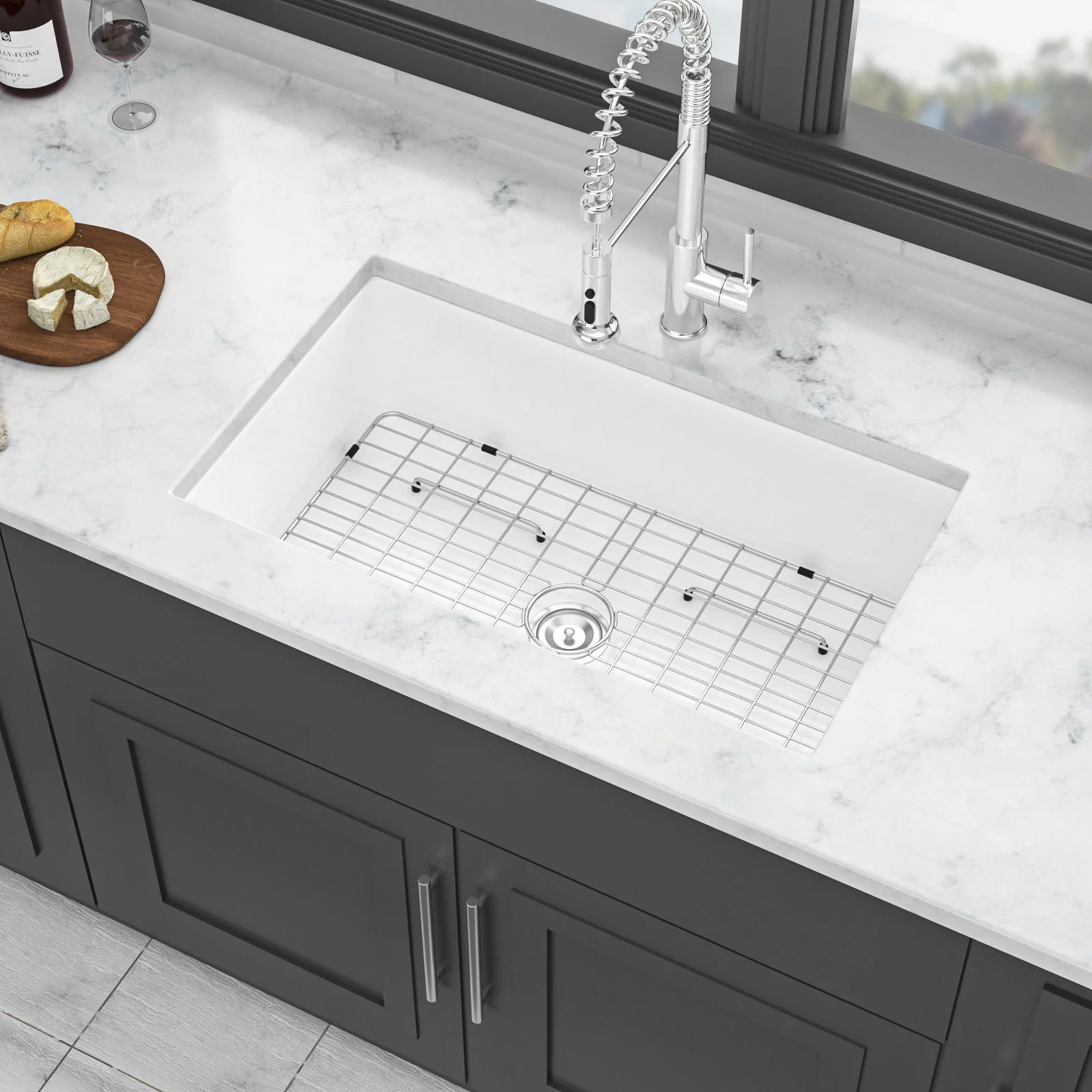 Elegant Farmhouse Apron Front Ceramic Single Bowl, Kitchen Basin - Image 22