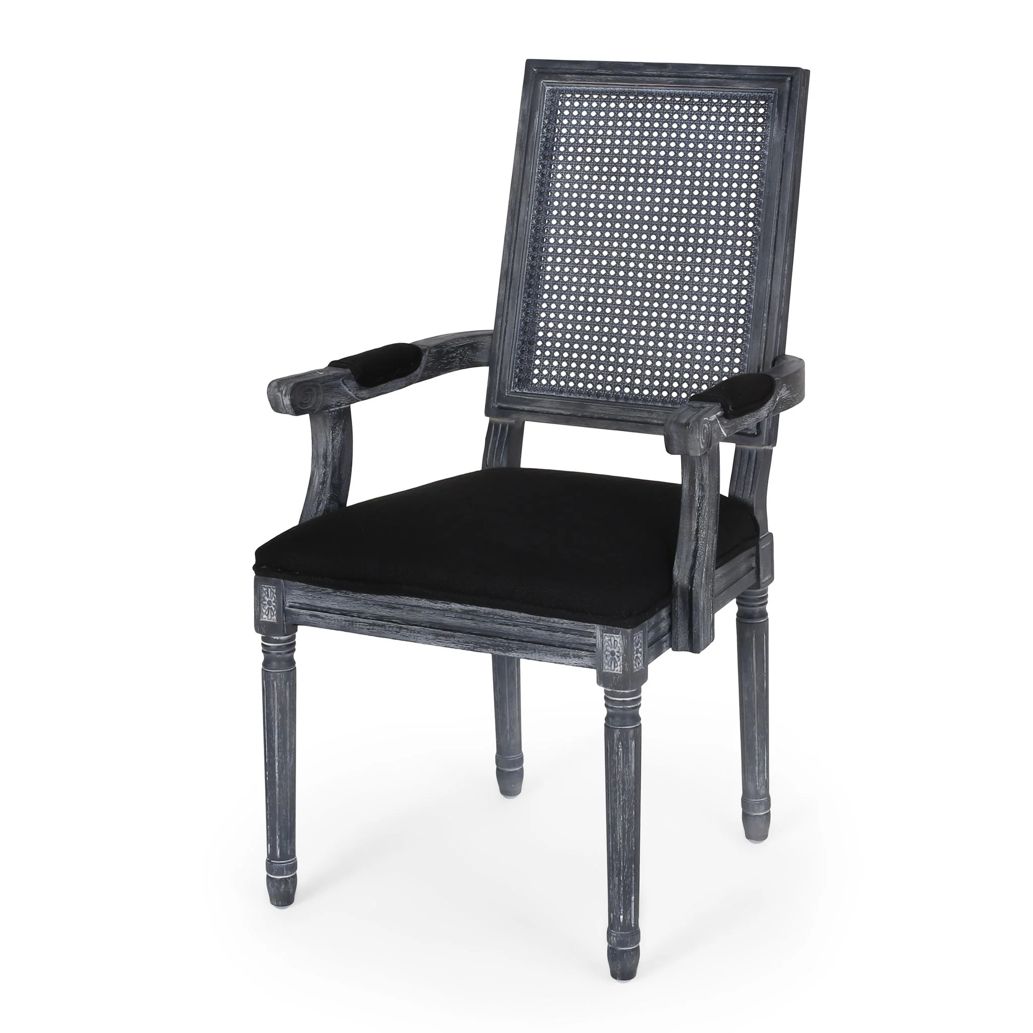 Elegant French Country Style Dining Chair With Cane Backrest - Image 22