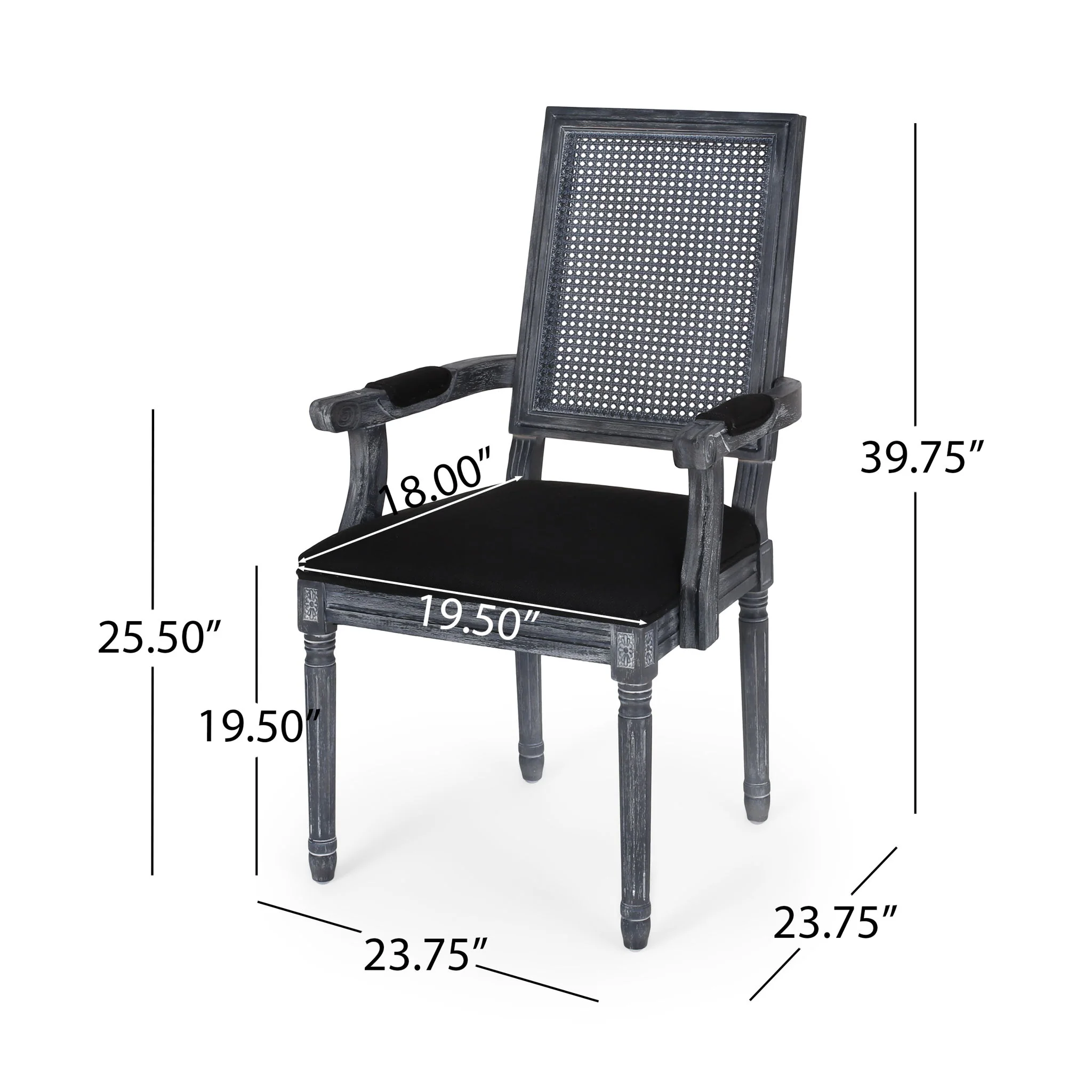 Elegant French Country Style Dining Chair With Cane Backrest - Image 24