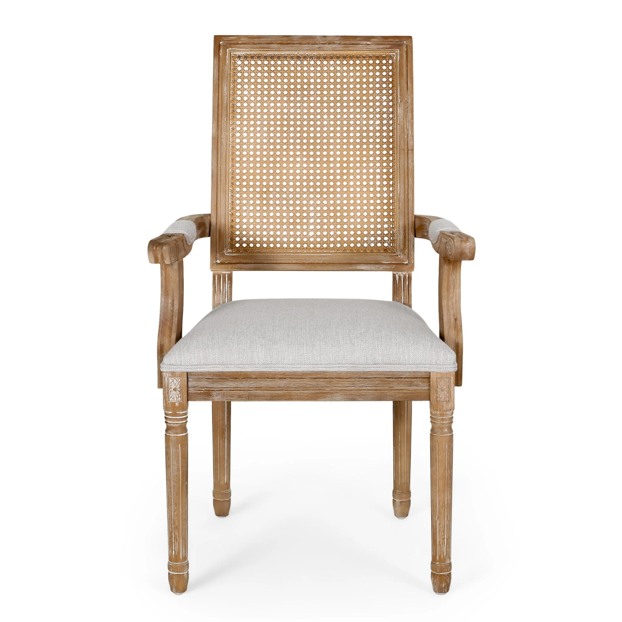 Elegant French Country Style Dining Chair With Cane Backrest - Image 34