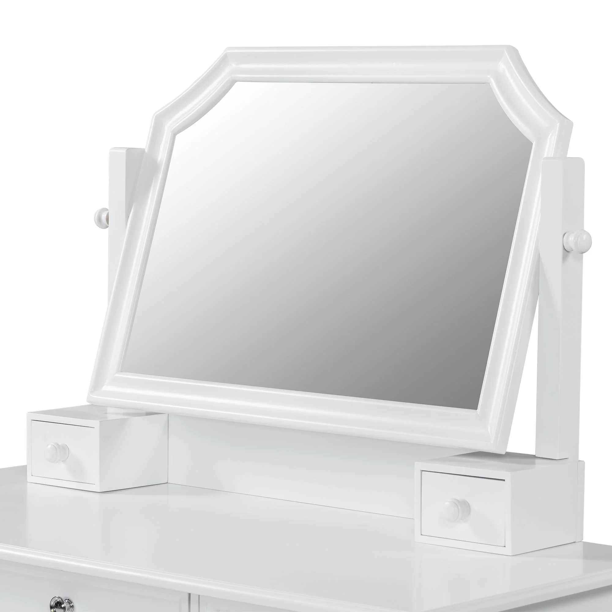 Elegant Makeup Vanity Desk With Adjustable Mirror And Storage And Construction - White - Image 3
