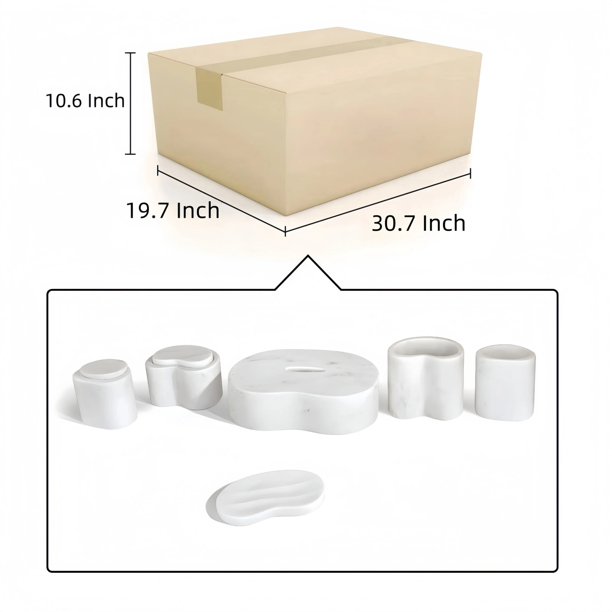 Elegant Natural Marble Bathroom Accessories Set - Image 12