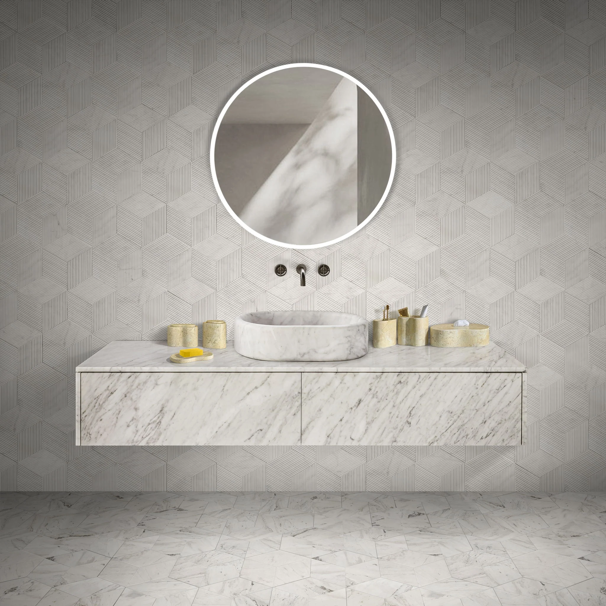 Elegant Natural Marble Bathroom Accessories Set - Image 13