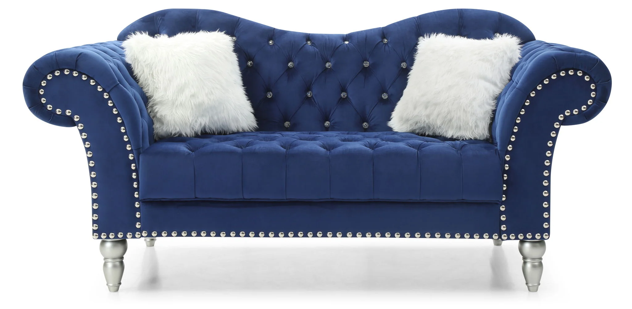 Elegant Round Arm Loveseat - Image 15