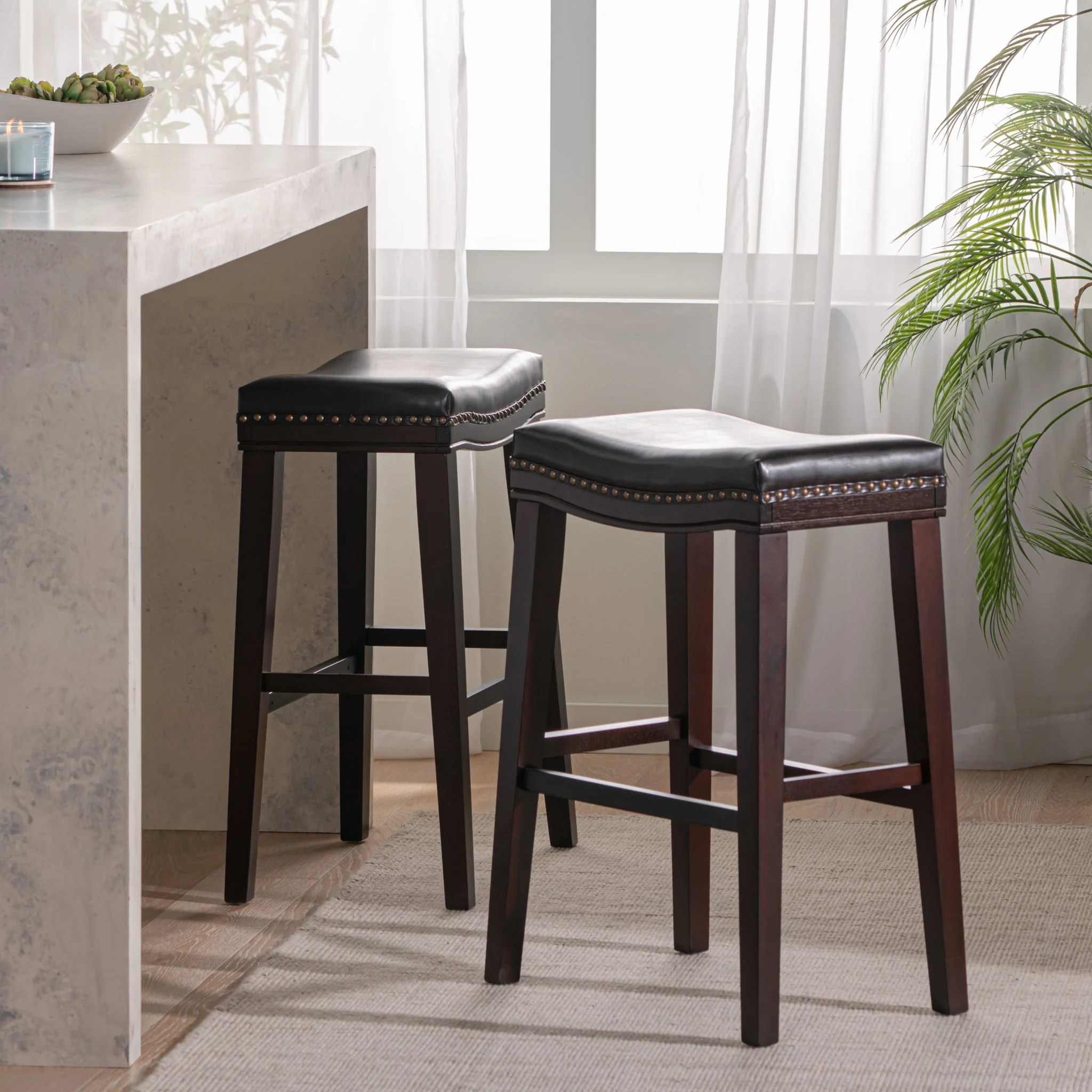 Elegant Saddle Stool With Curved Seat Comfort - Brown - Image 9
