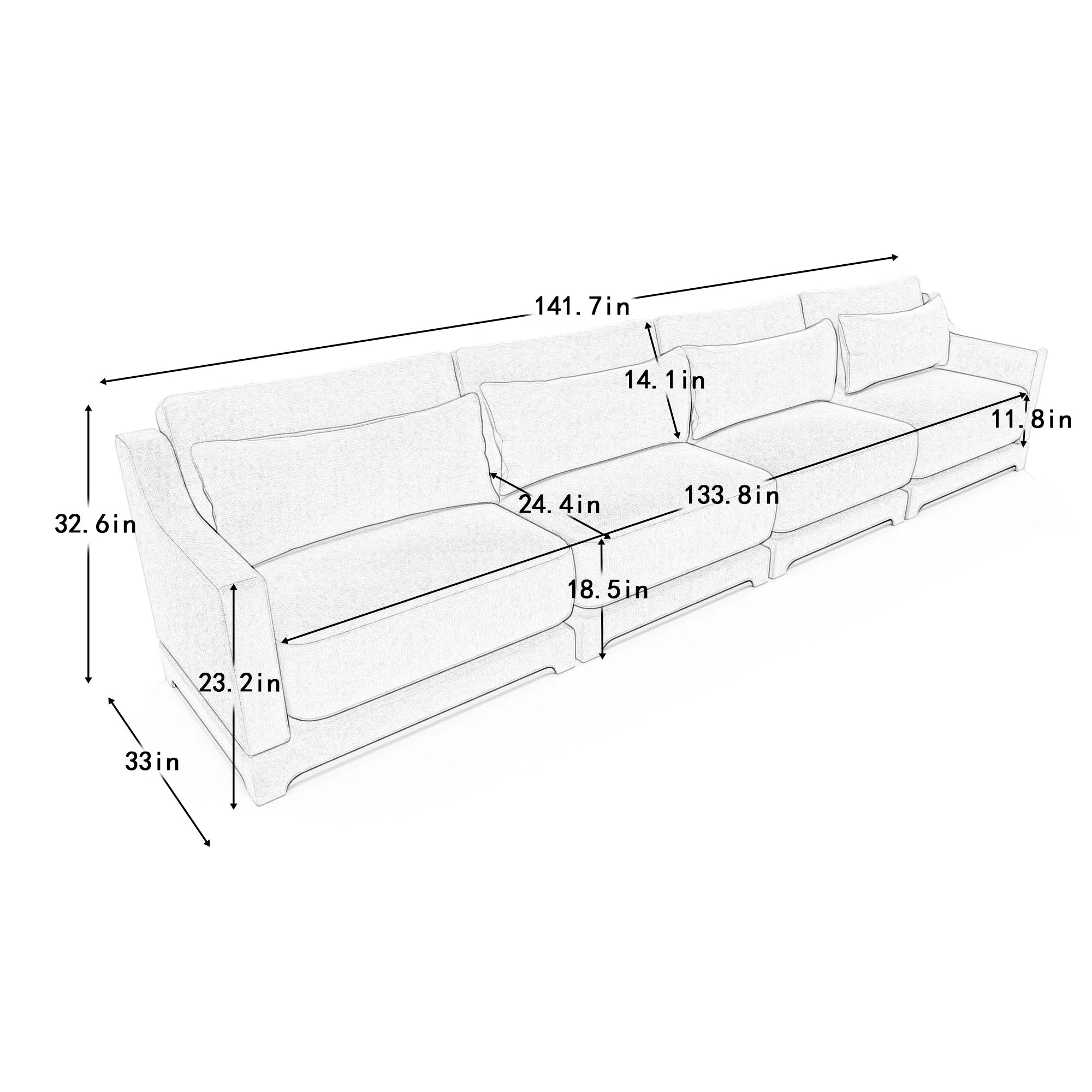 Elegant Sofa With Ergonomic Design And Lumbar Pillows - Image 37