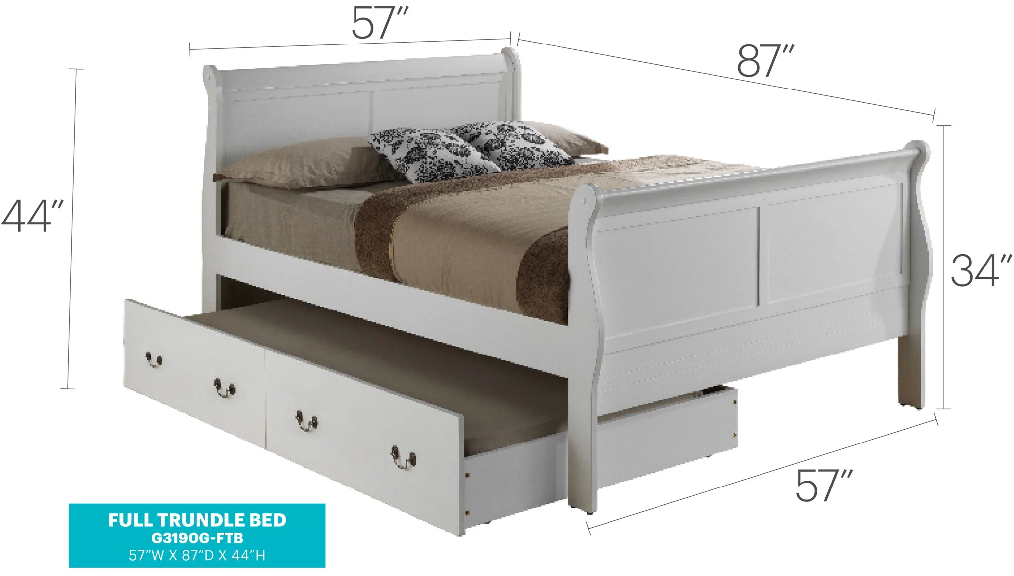 Elegant Trundle Bed With Timeless Charm - Image 43