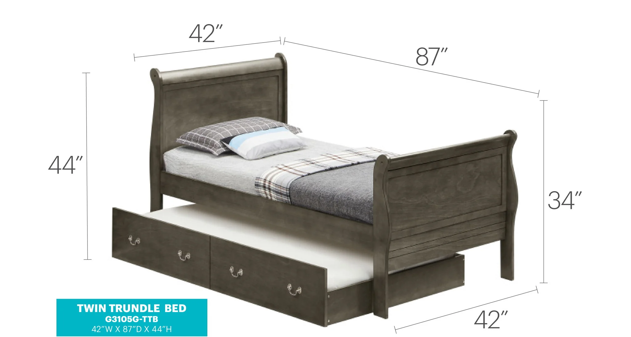 Elegant Trundle Bed With Timeless Charm - Image 49
