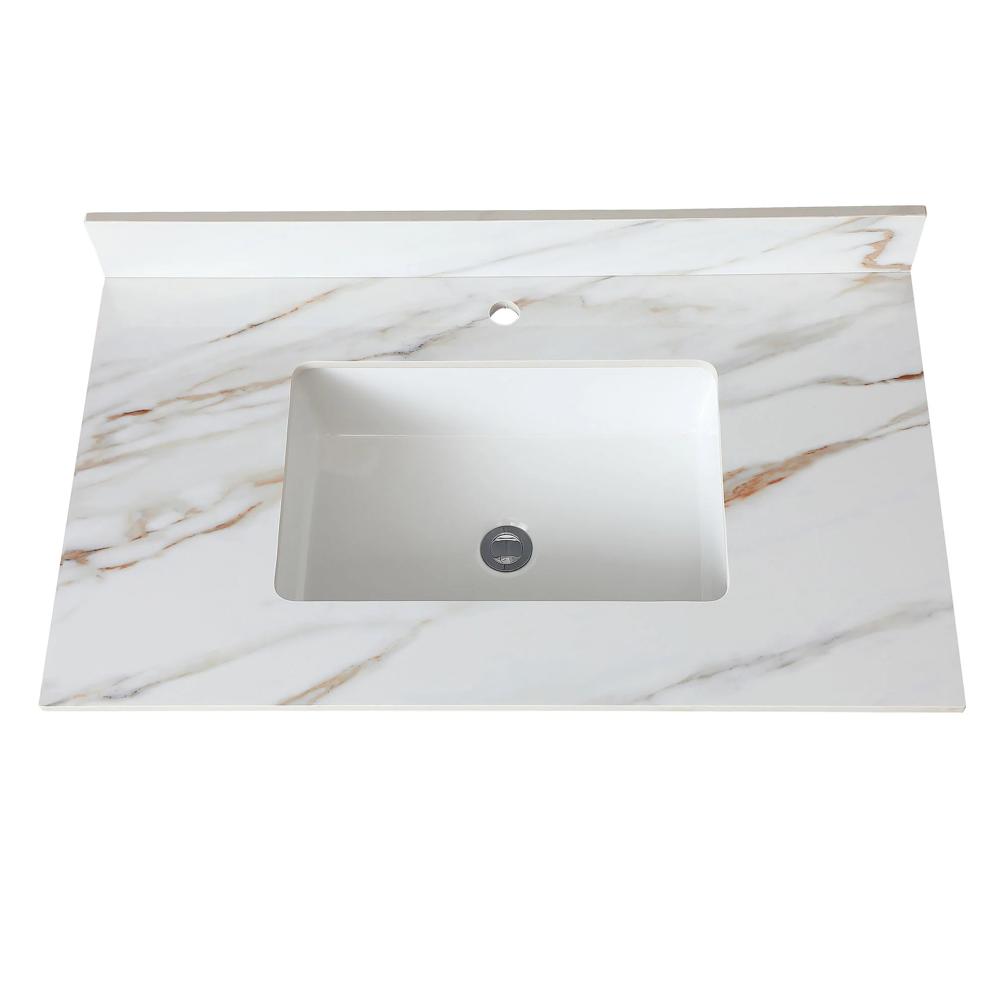 Elegant Vanity Top With Undermount Sink And Backsplash, Sintered Stone - Image 6