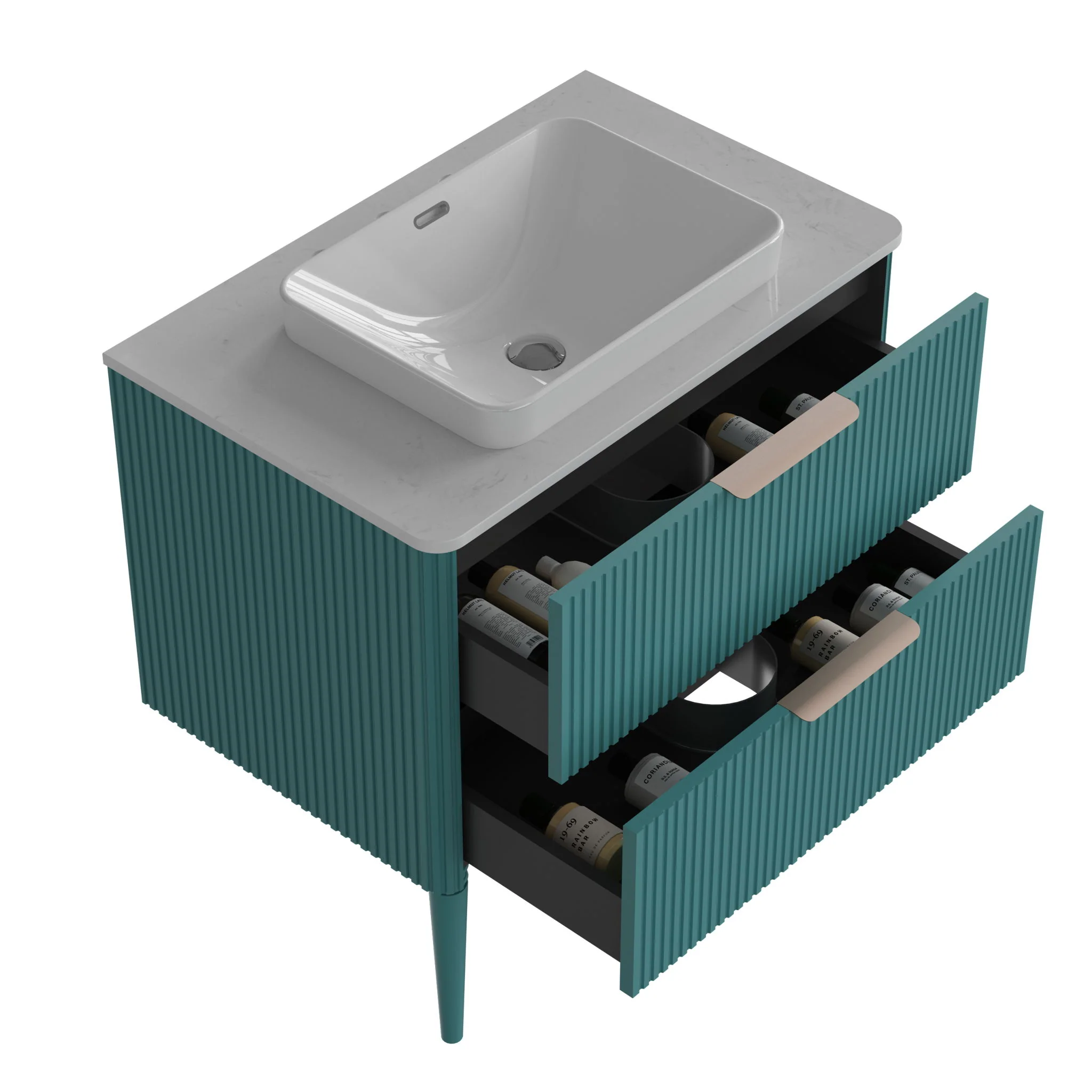 Elena - Modern Bathroom Vanity With Sink With Ample Storage, 2 Soft Close Drawers - Image 6