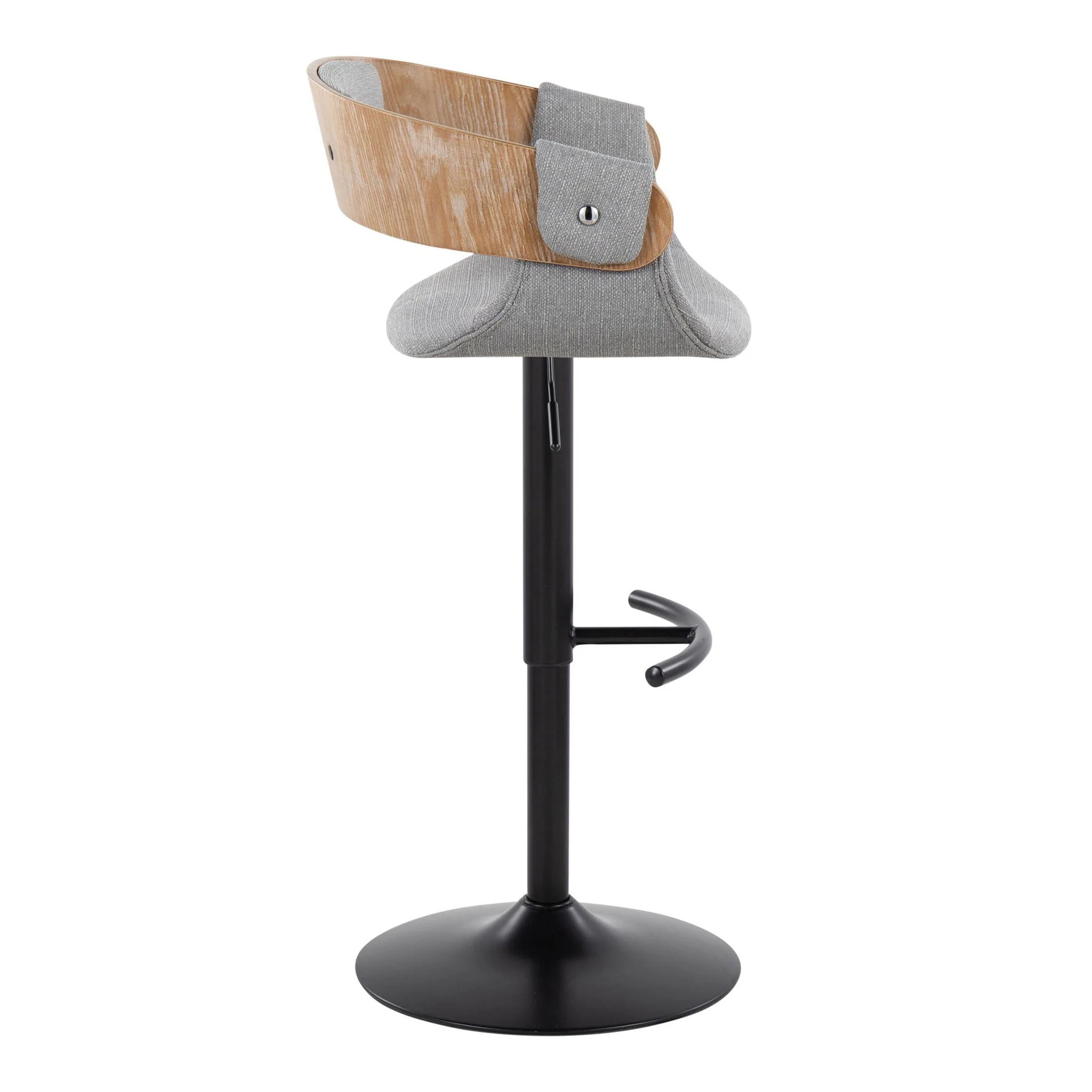 Elisa - Mid Century Modern Adjustable Barstool With Swivel & Rounded T Footrest (Set of 2) - Image 11
