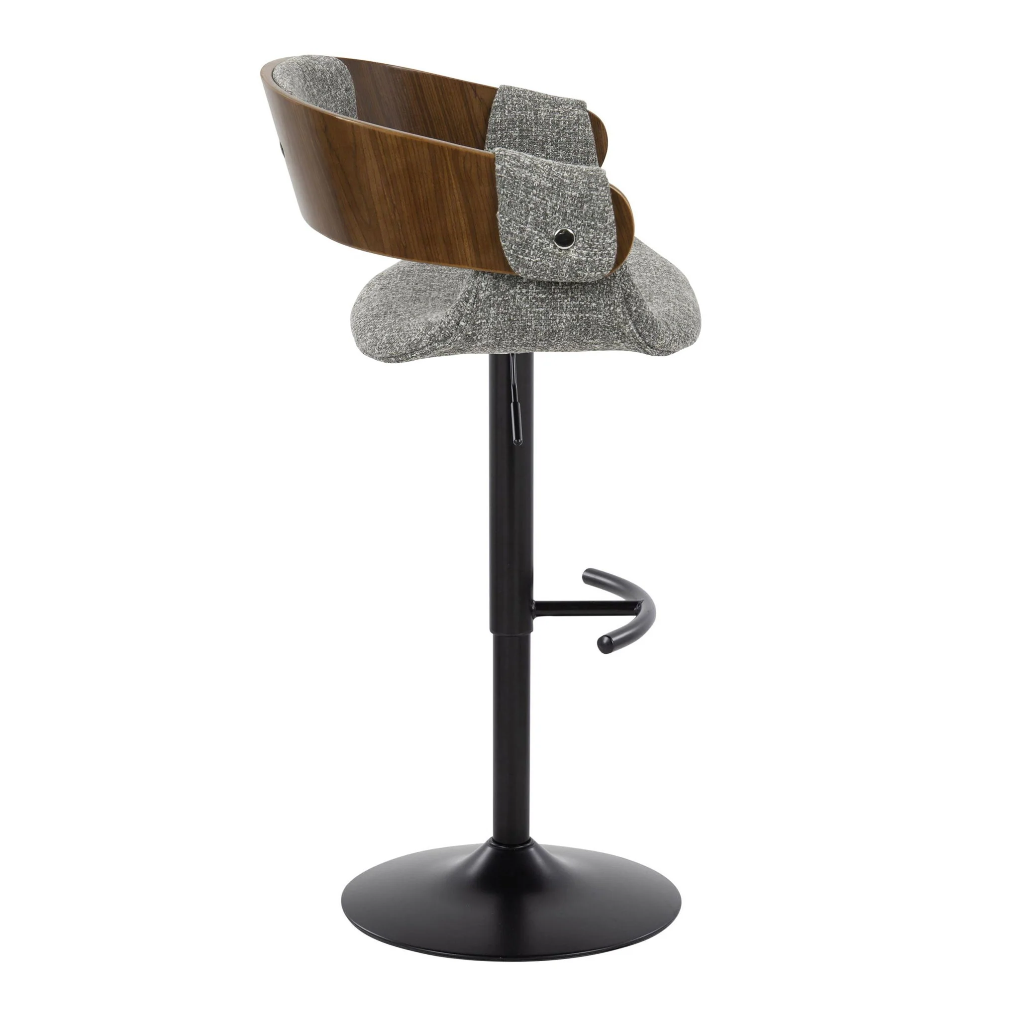Elisa - Mid Century Modern Adjustable Barstool With Swivel & Rounded T Footrest (Set of 2) - Image 4