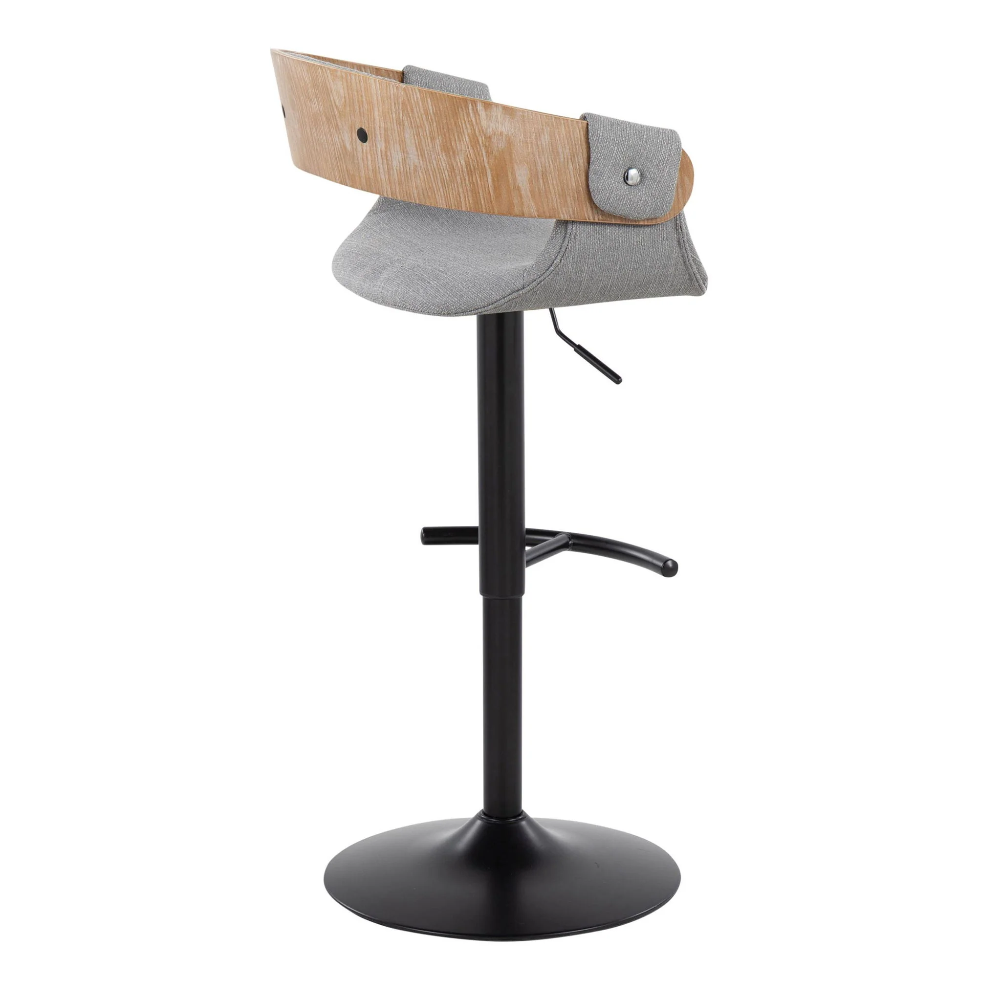 Elisa - Mid Century Modern Adjustable Barstool With Swivel & Rounded T Footrest (Set of 2) - Image 5