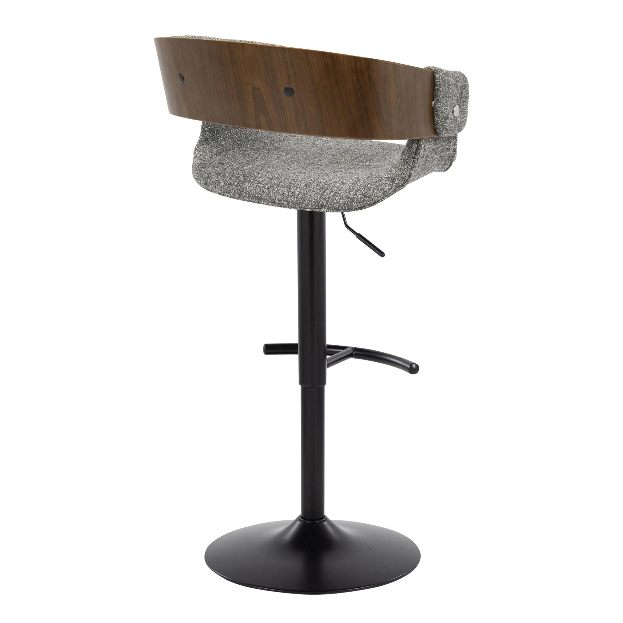 Elisa - Mid Century Modern Adjustable Barstool With Swivel & Rounded T Footrest (Set of 2) - Image 6