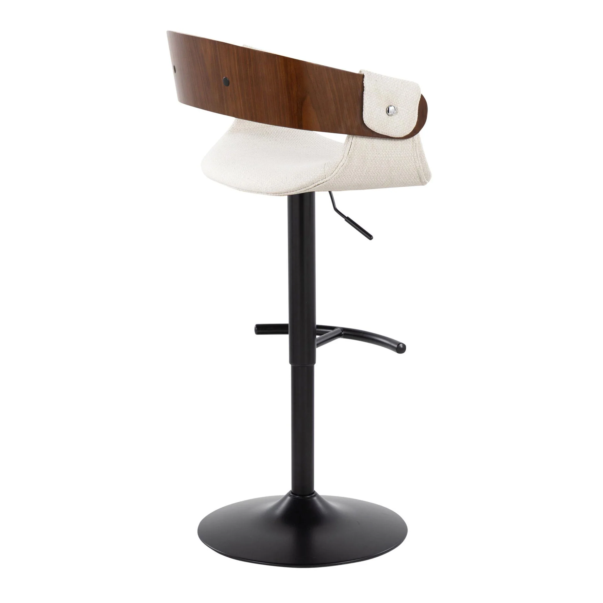 Elisa - Mid Century Modern Adjustable Barstool With Swivel & Rounded T Footrest (Set of 2) - Image 7