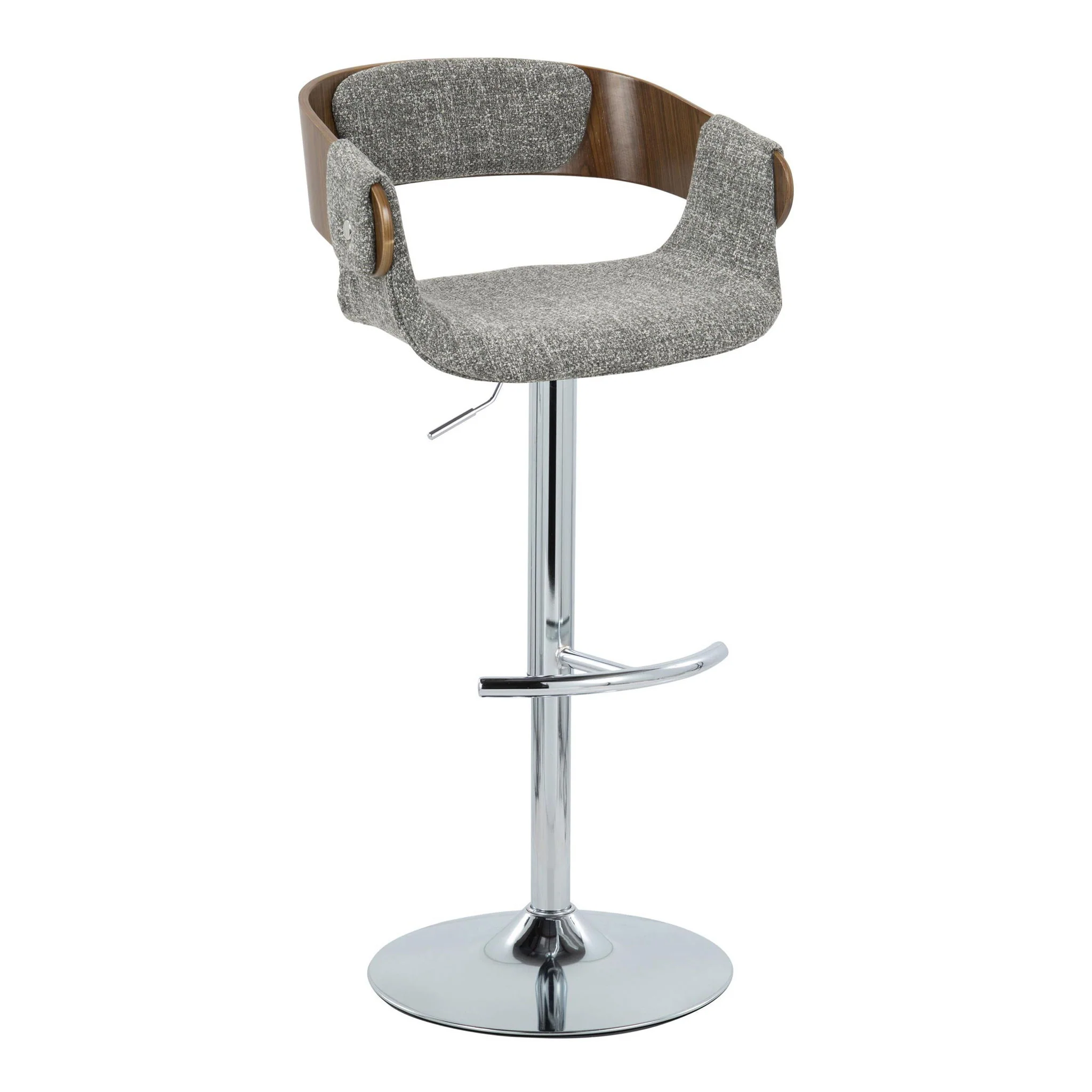 Elisa - Mid Century Modern Adjustable Barstool With Swivel With Rounded T Footrest (Set of 2) - Image 5