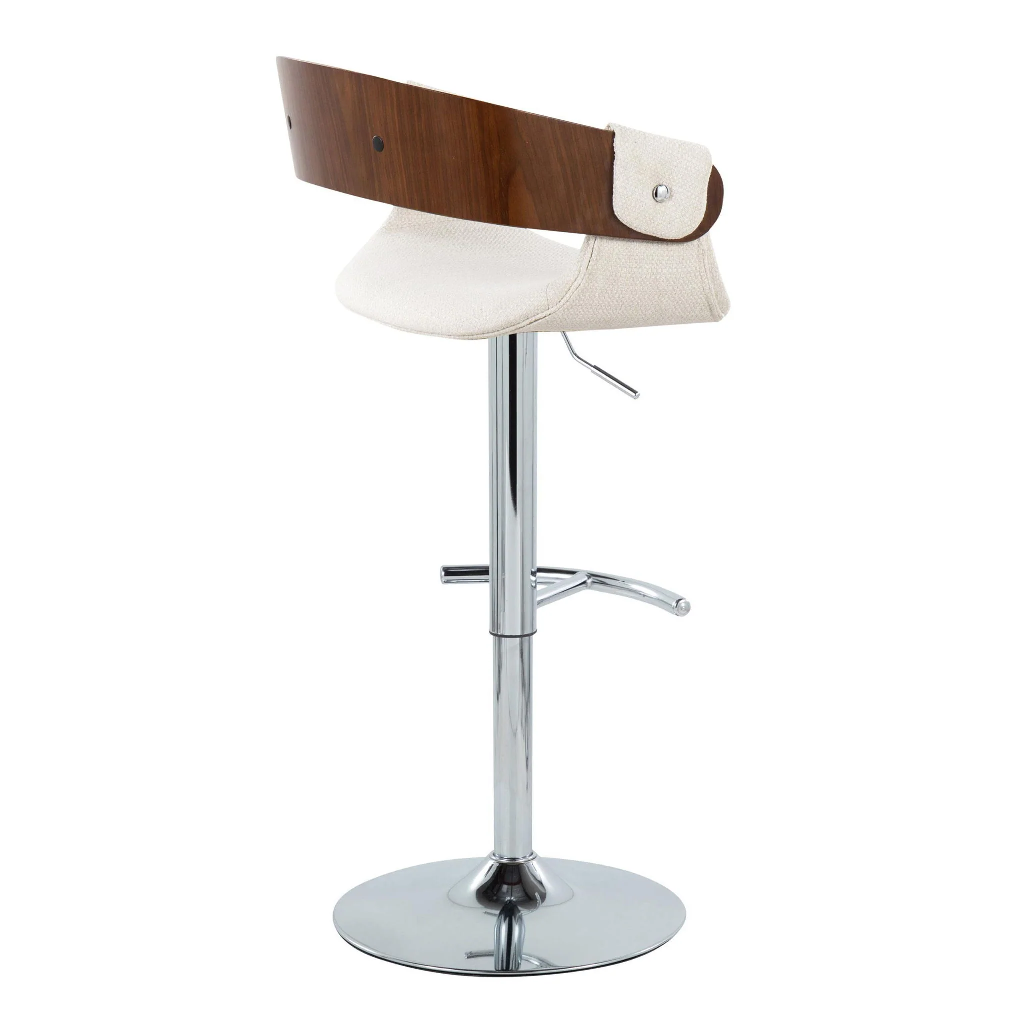 Elisa - Mid Century Modern Adjustable Barstool With Swivel With Rounded T Footrest (Set of 2) - Image 9