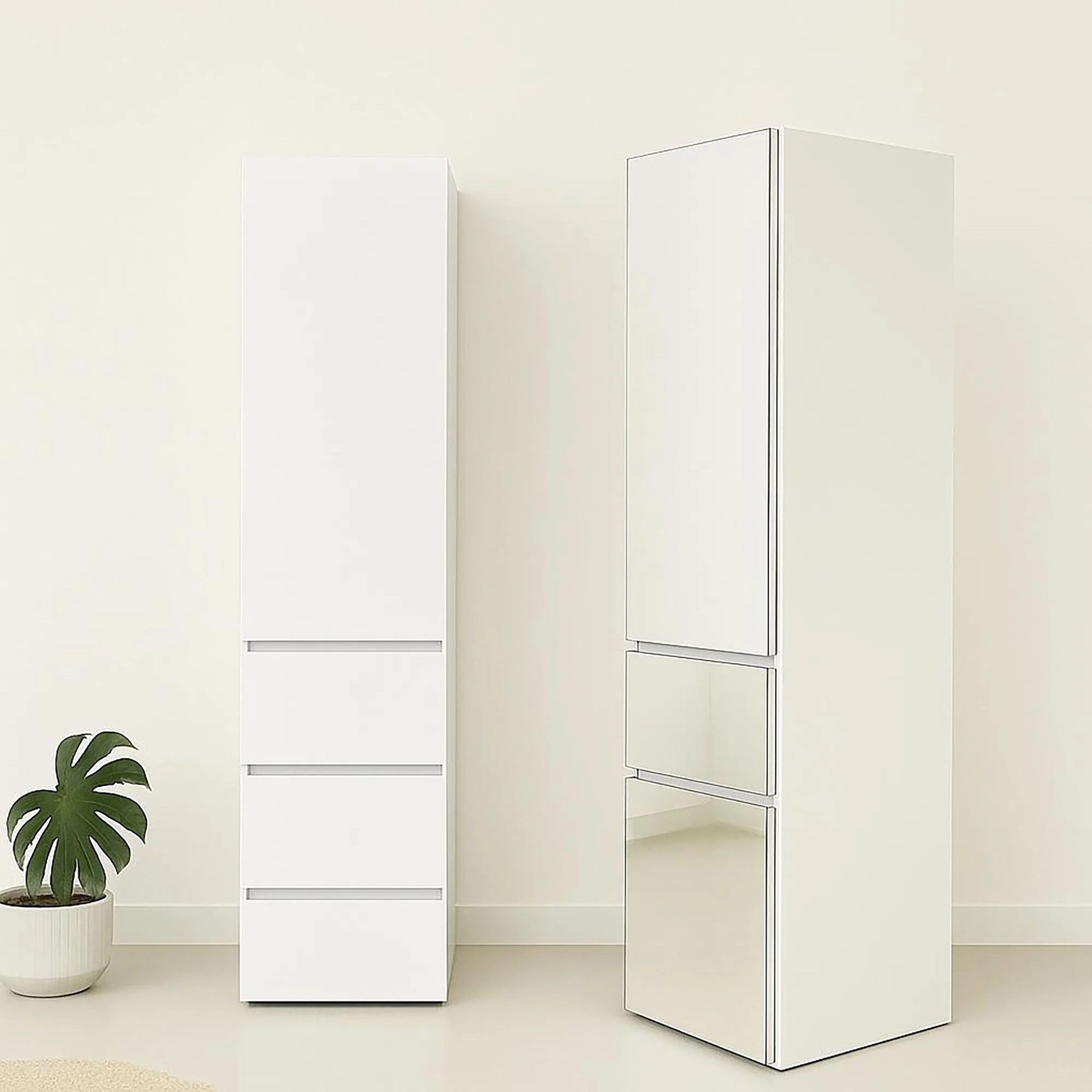 Elise - Modular Closet System & Mirror - White - Image 4