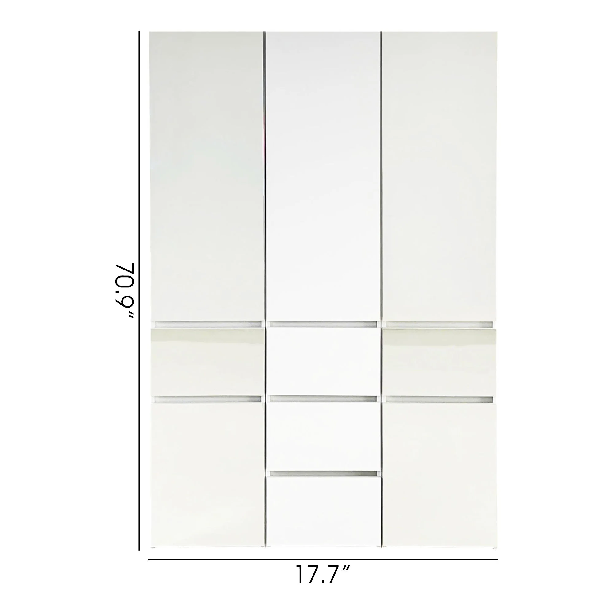 Elise - Modular Closet System With Mirror - White - Image 2