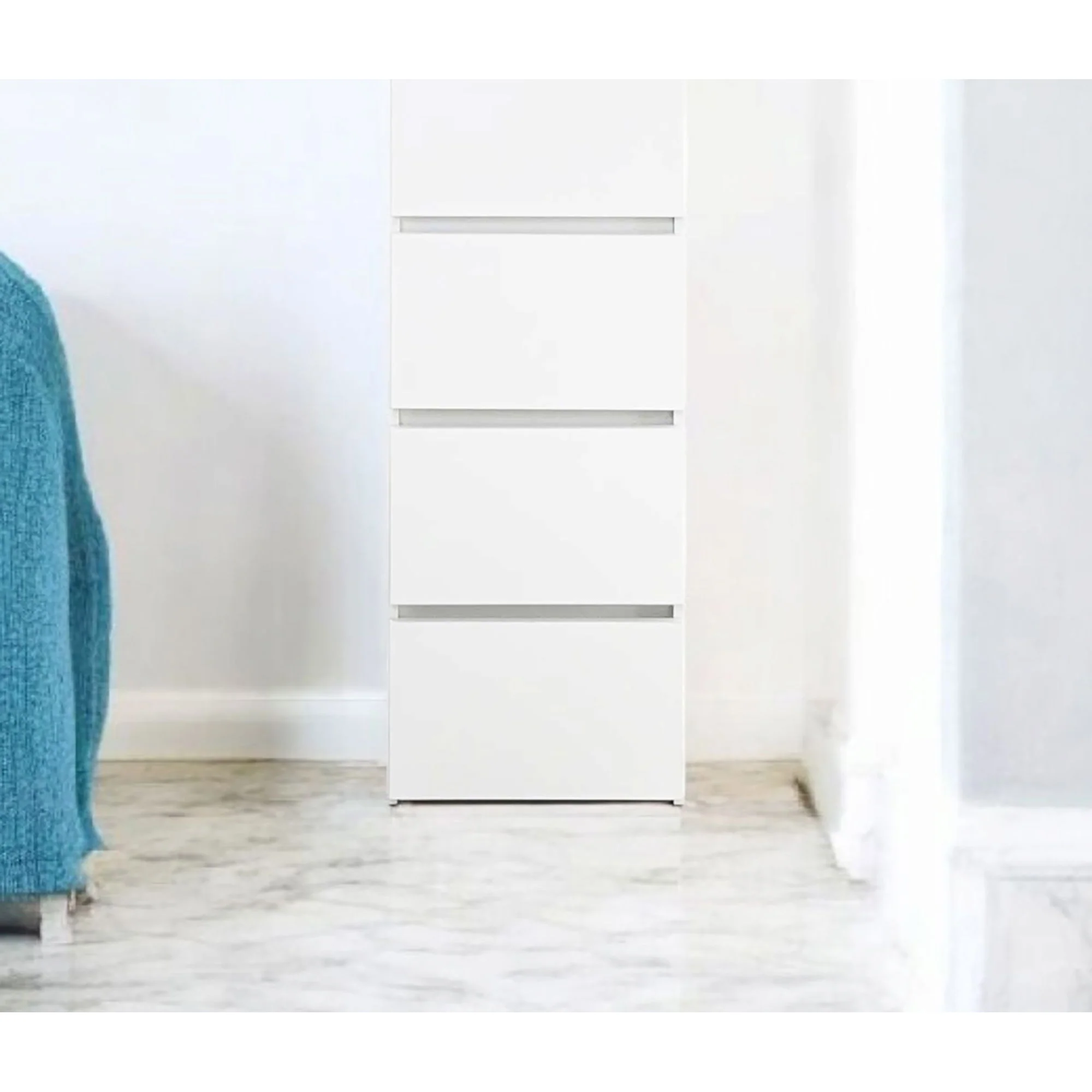 Elise - Slim Modular Closet Cabinet With Drawers - White - Image 3