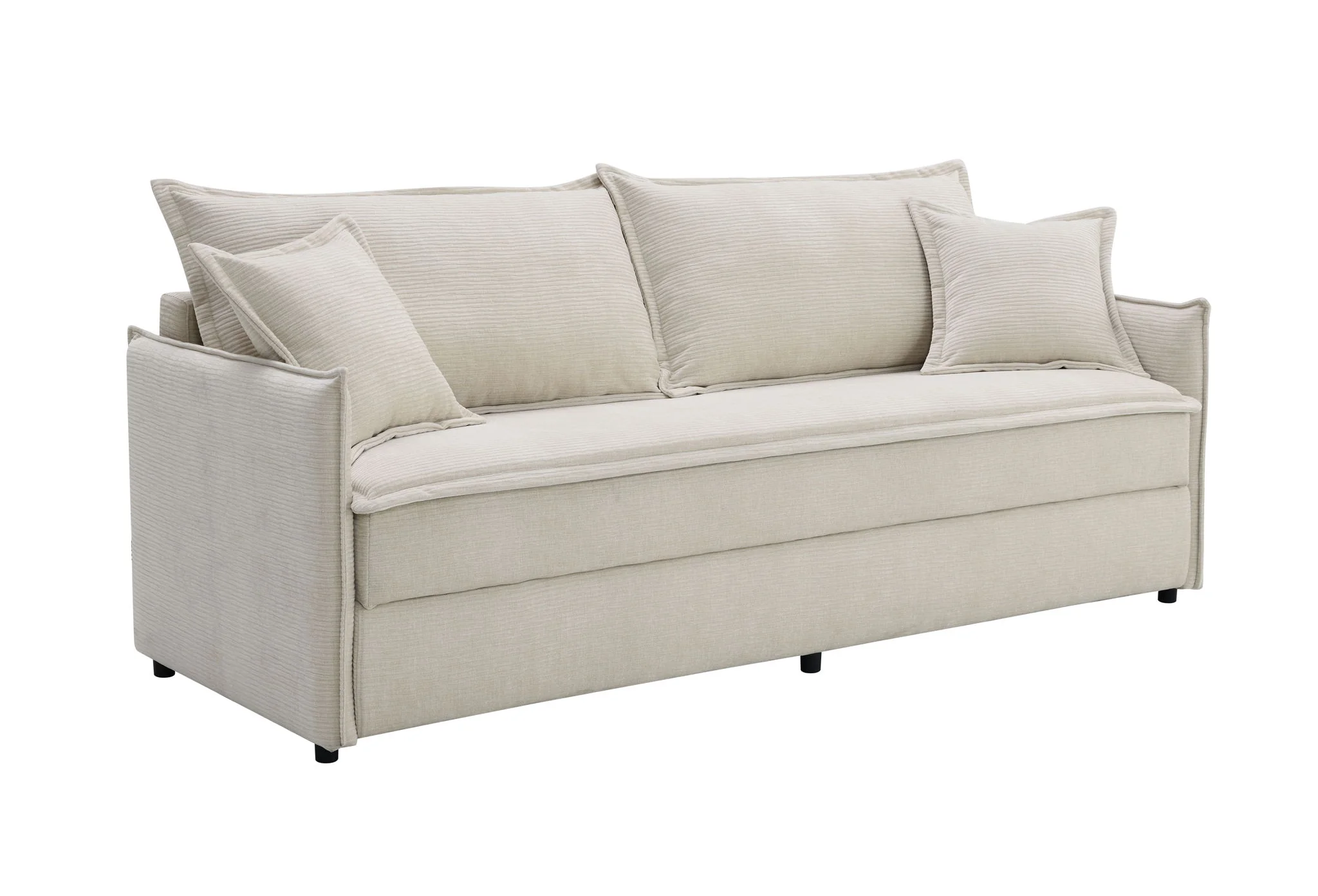 Elisea - Sleeper Sectional Sofa With 2 Toss Pillows - Beige - Image 3