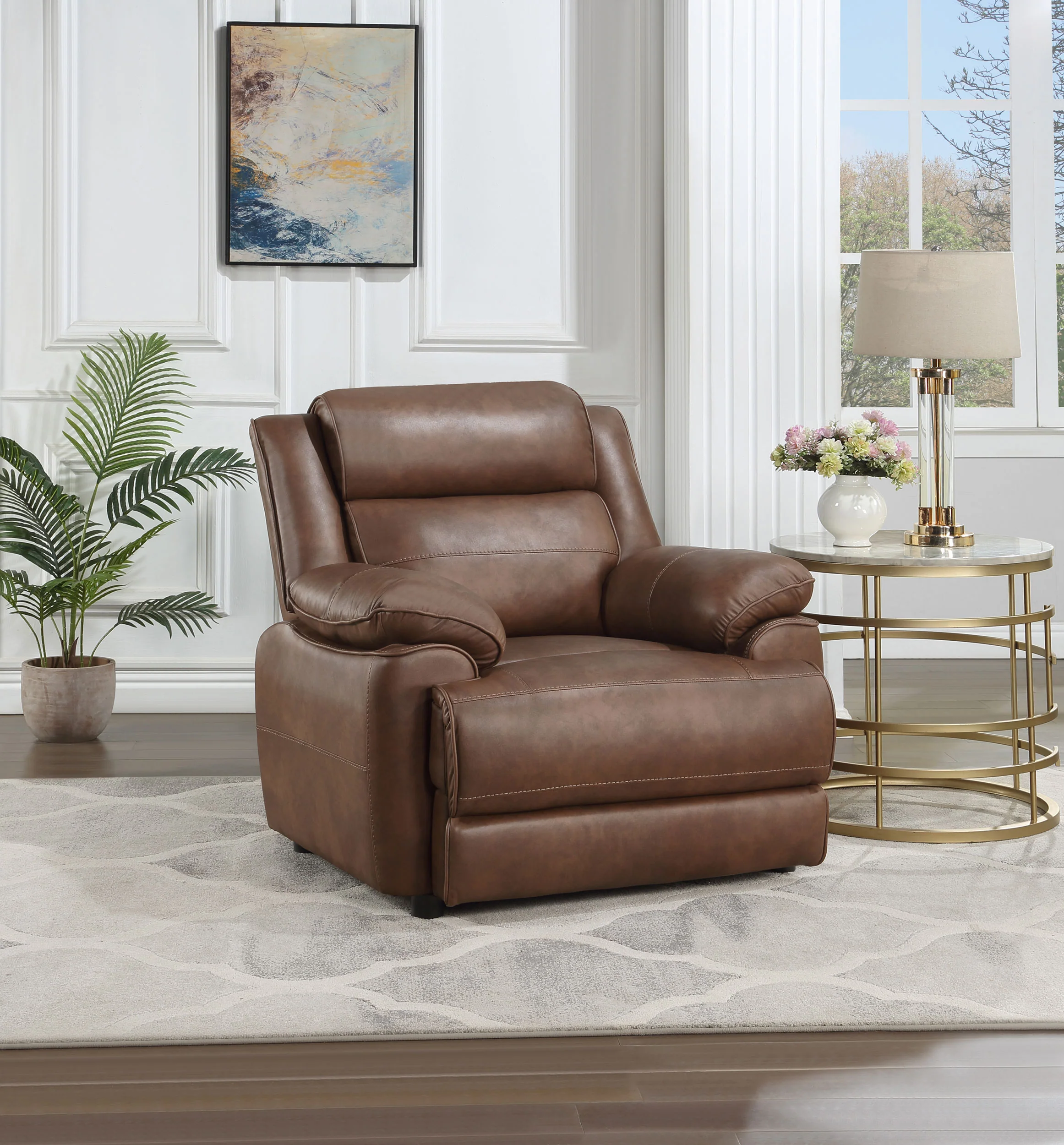 Ellington Upholstered Padded Arm Accent Chair Dark Brown - Image 5
