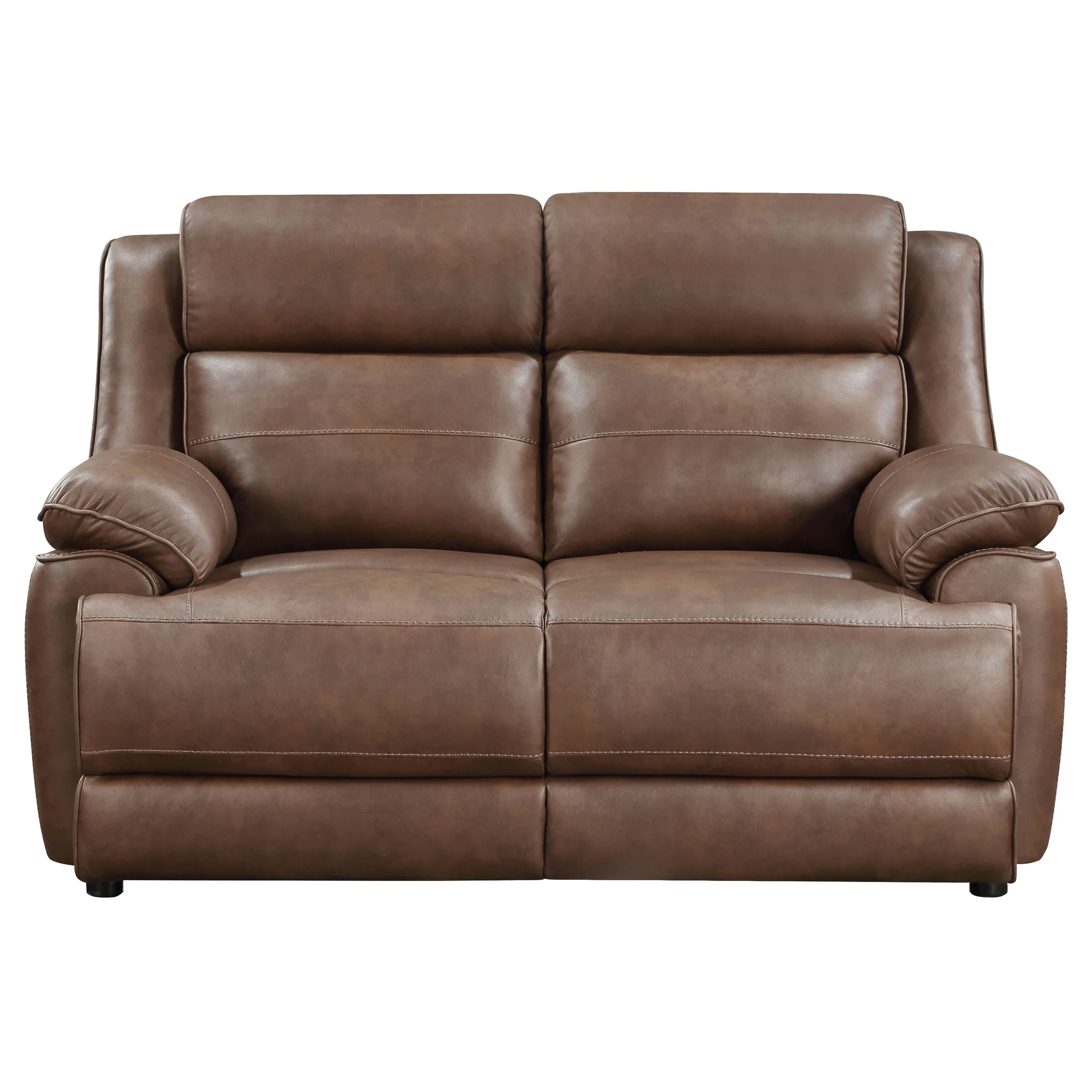 Ellington Upholstered Padded Arm Loveseat Dark Brown - Image 4