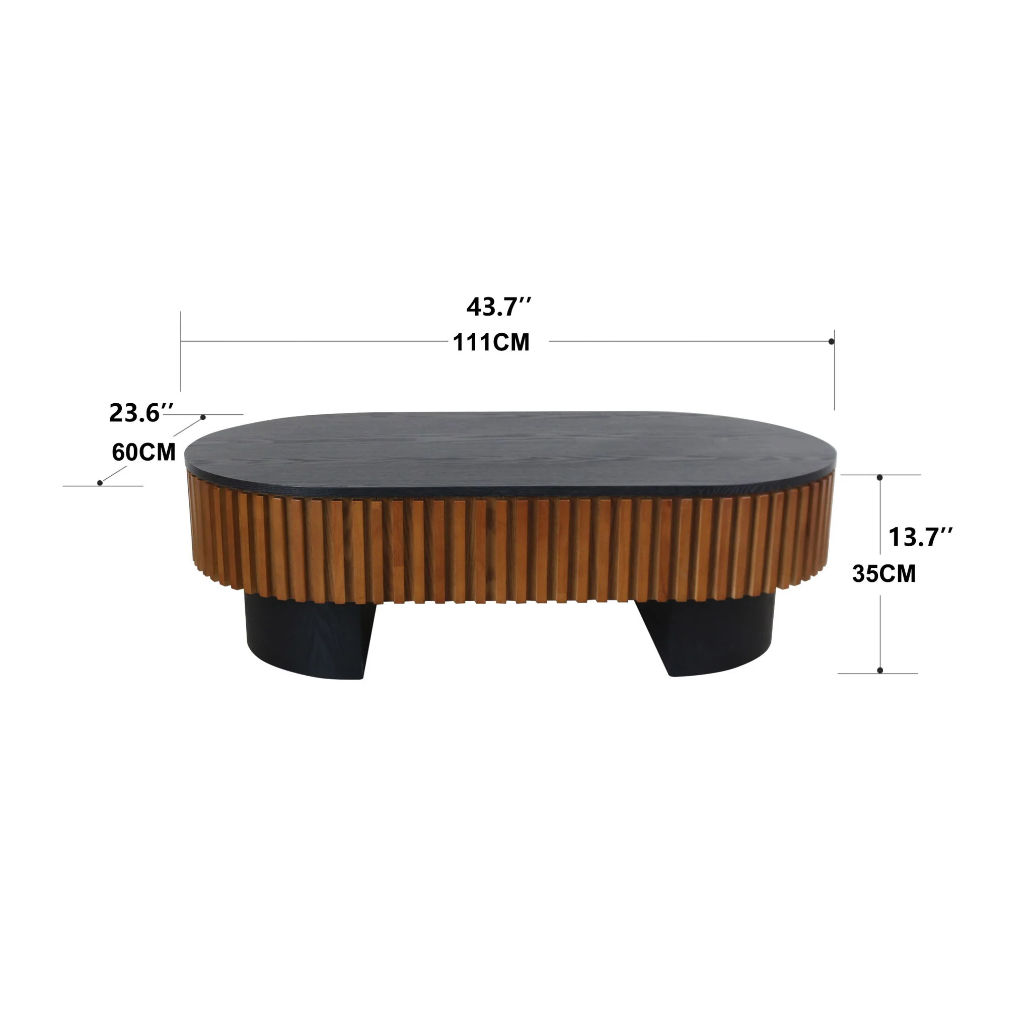 Elliptical Living Room Coffee Table With Hidden Storage And Removable Tabletop - Image 11