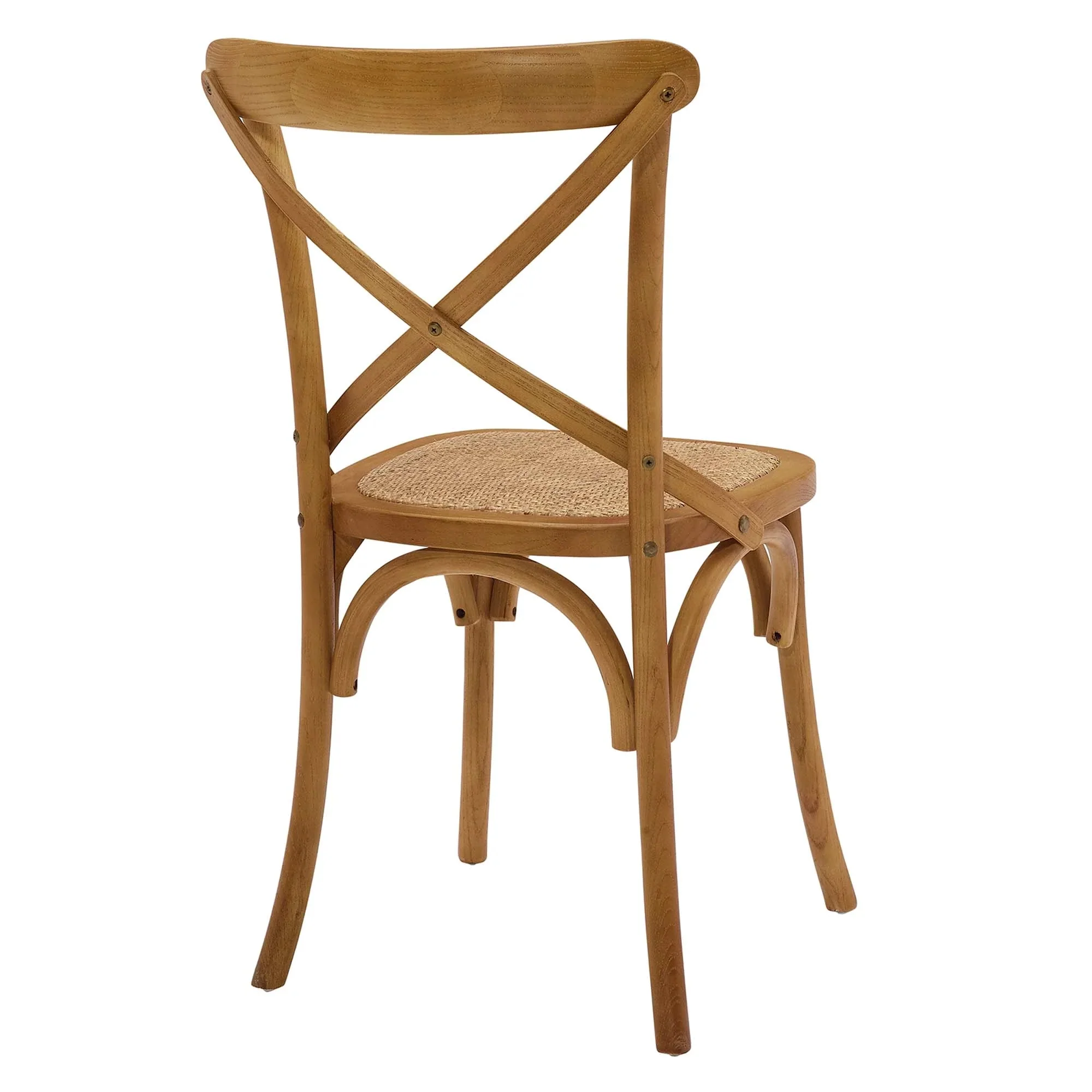 Elm Wood Dining Side Chair Set of 4 with Rattan Seat – Farmhouse Style - Image 20