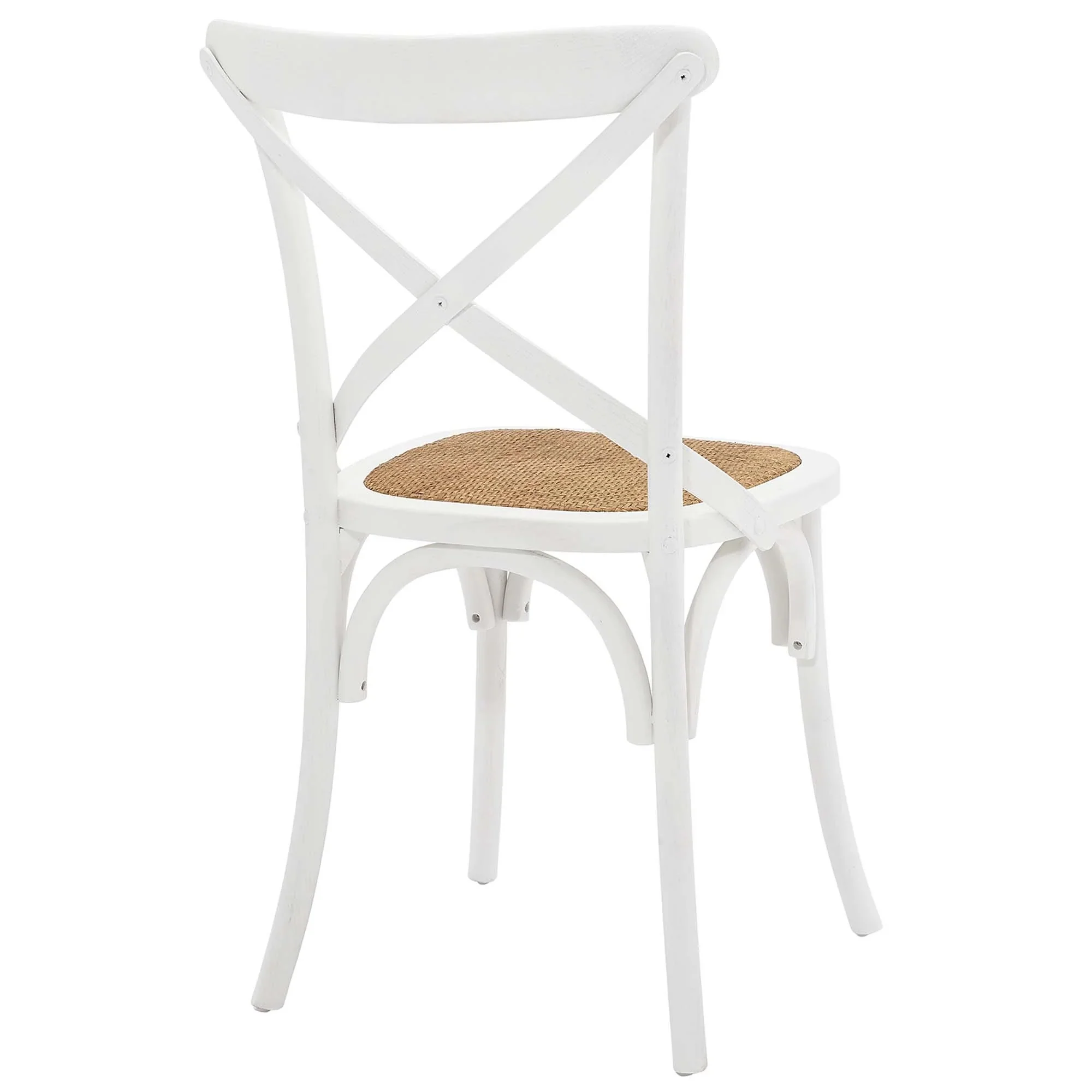 Elm Wood Dining Side Chair Set of 4 with Rattan Seat – Farmhouse Style - Image 40