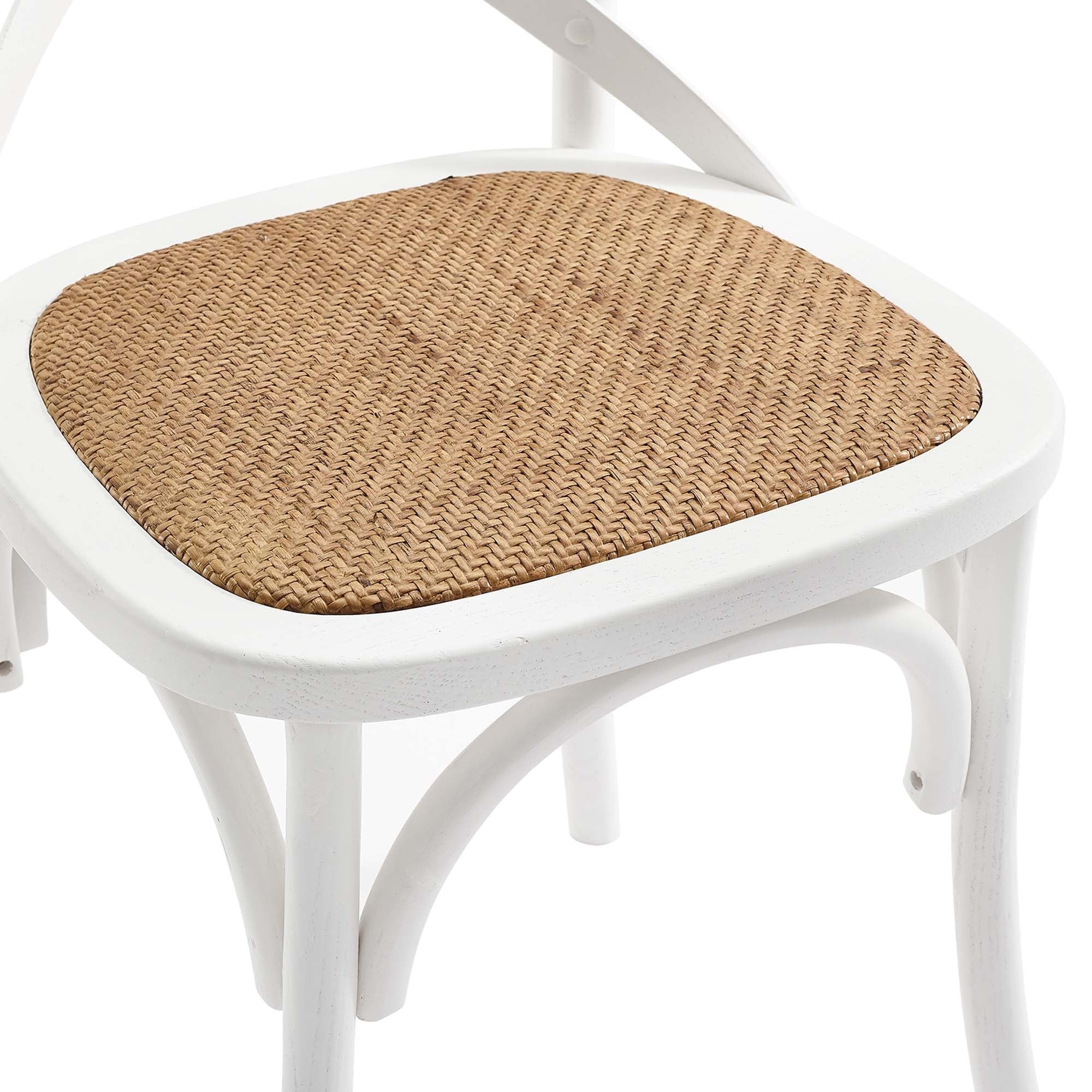 Elm Wood Dining Side Chair Set of 4 with Rattan Seat – Farmhouse Style - Image 43
