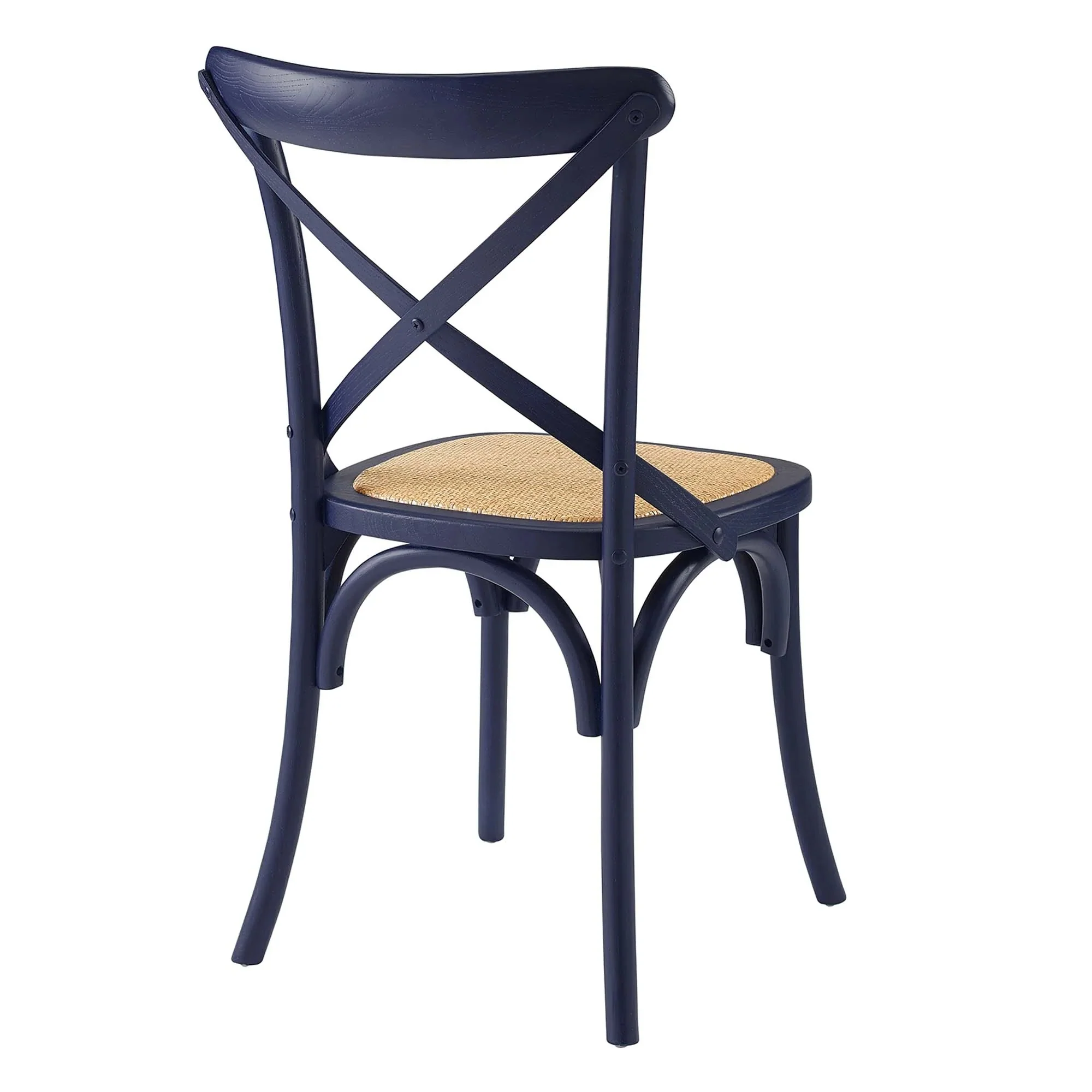 Elm Wood Dining Side Chair Set with Rattan Seat (Set of 2) - Image 12