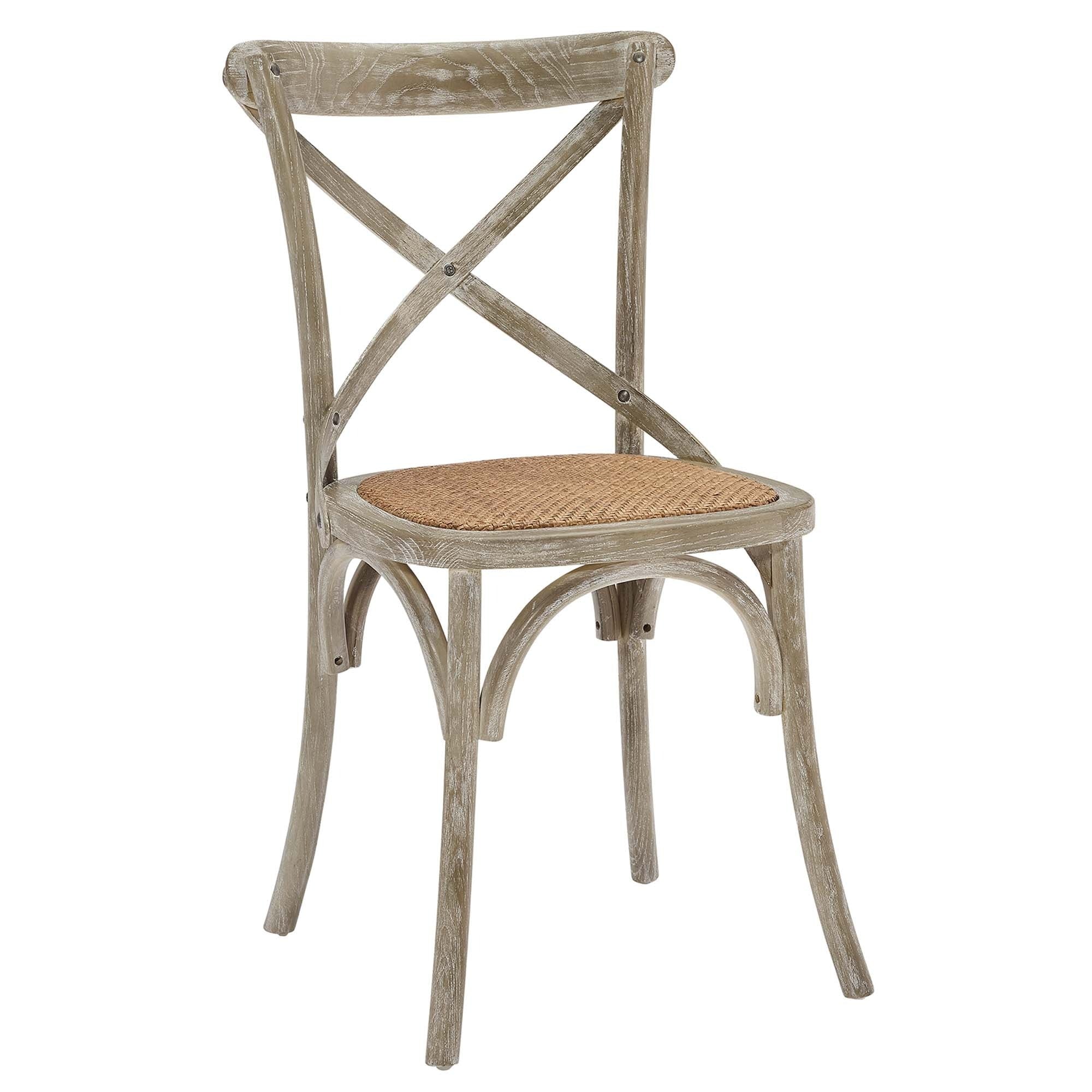 Elm Wood Dining Side Chair Set with Rattan Seat (Set of 2) - Image 41