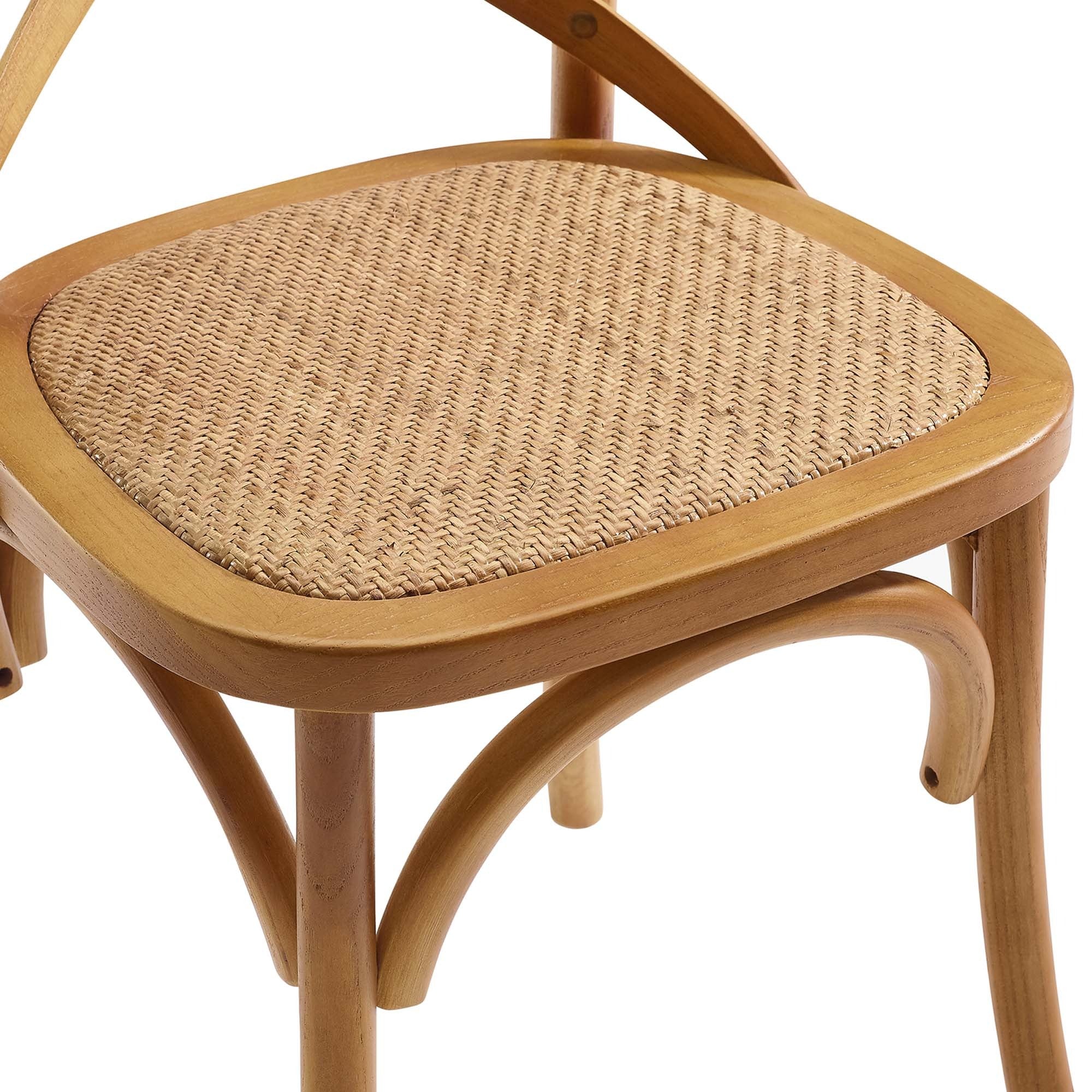 Elm Wood Dining Side Chair Set with Rattan Seat (Set of 2) - Image 54