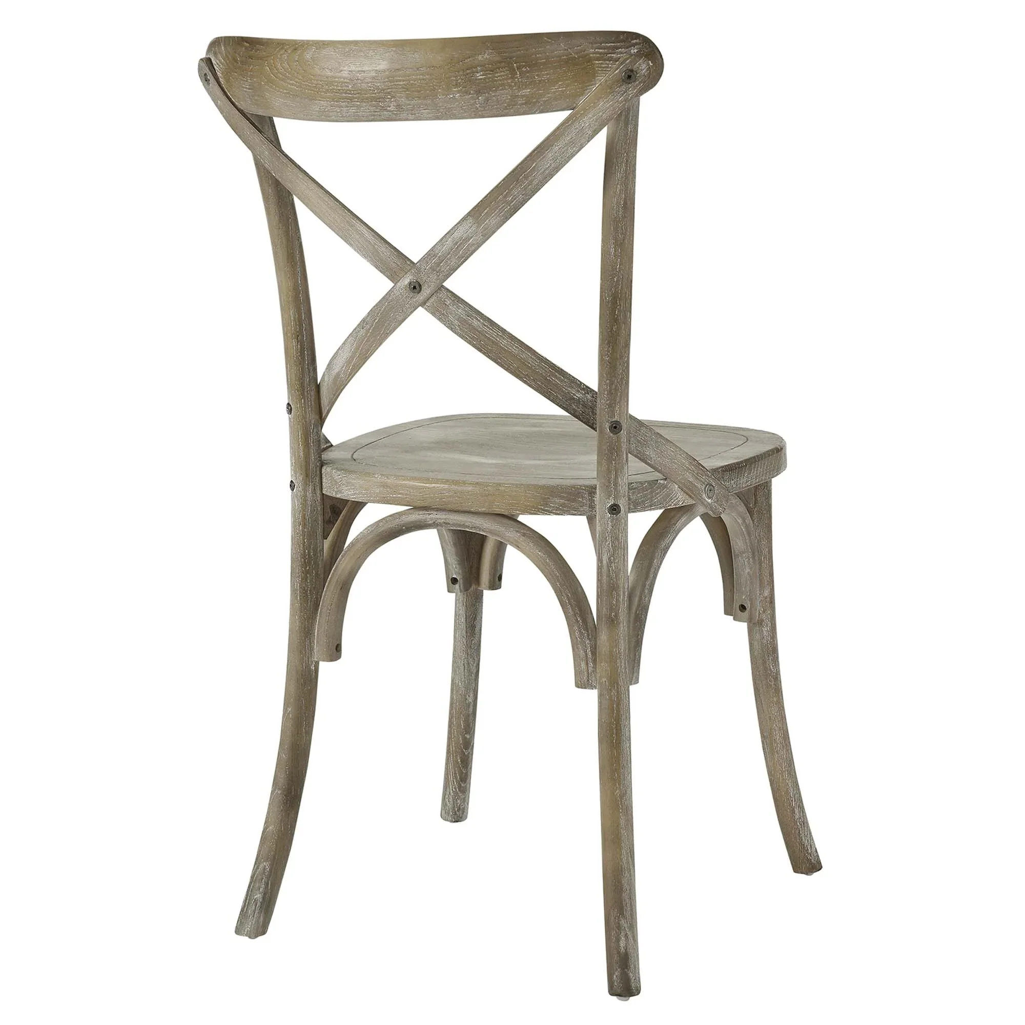 Elm Wood Farmhouse Dining Side Chair with X-Brace Back - Image 13
