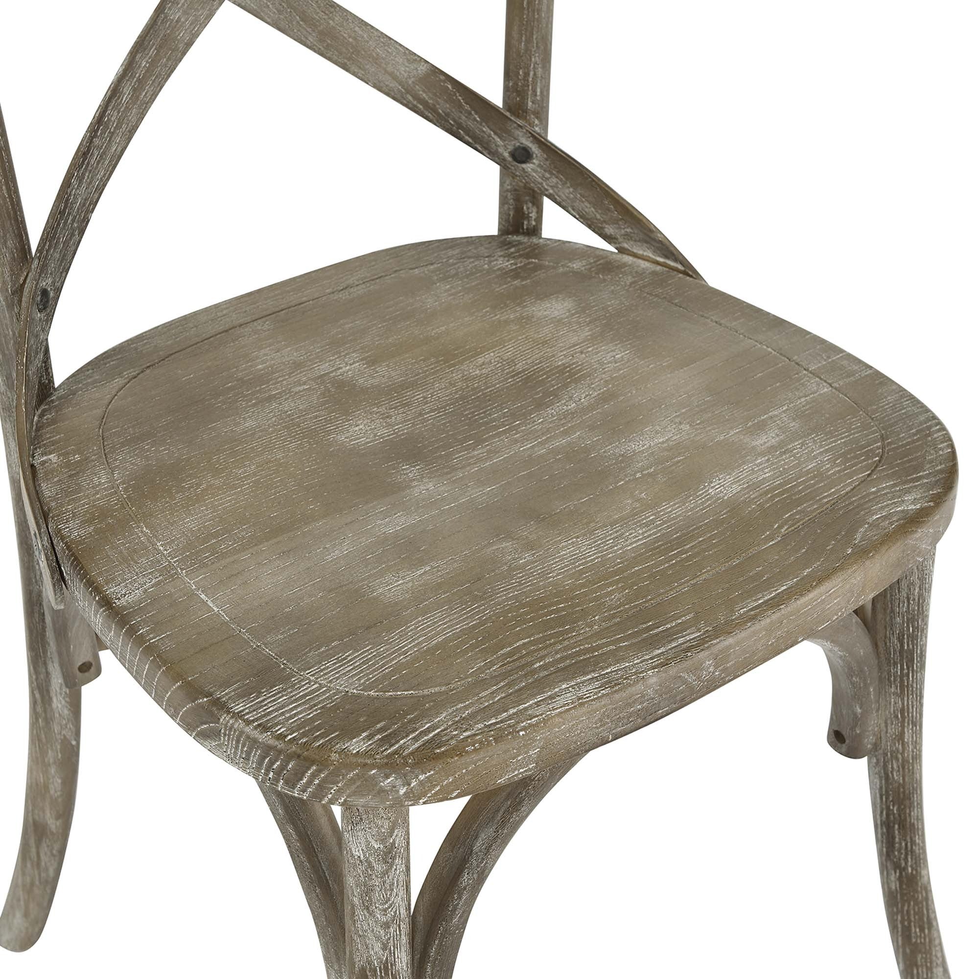 Elm Wood Farmhouse Dining Side Chair with X-Brace Back - Image 14