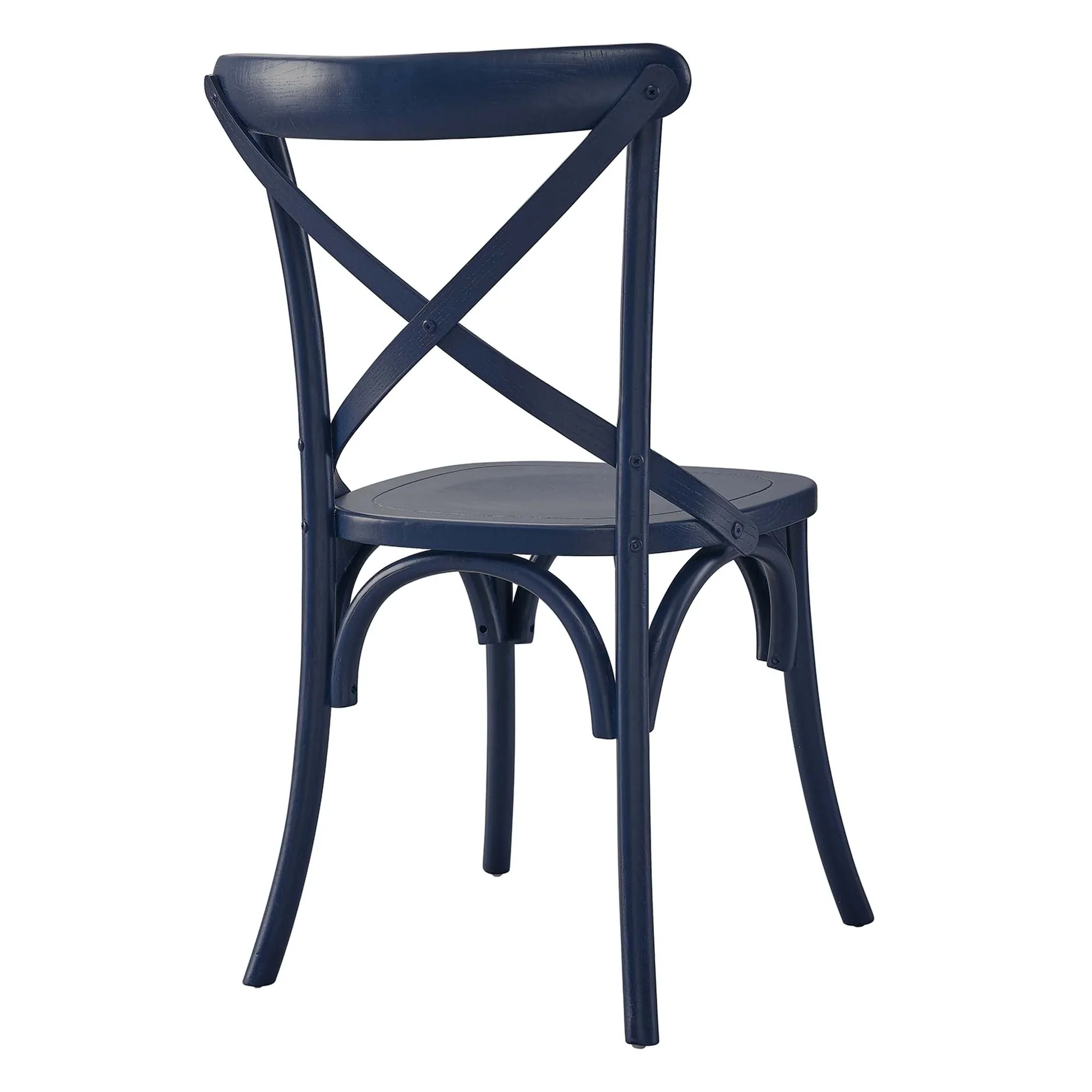 Elm Wood Farmhouse Dining Side Chair with X-Brace Back - Image 21