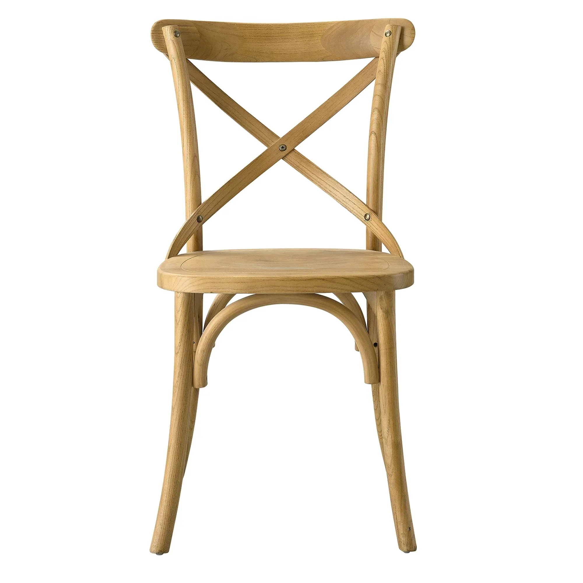 Elm Wood Farmhouse Dining Side Chair with X-Brace Back - Image 25