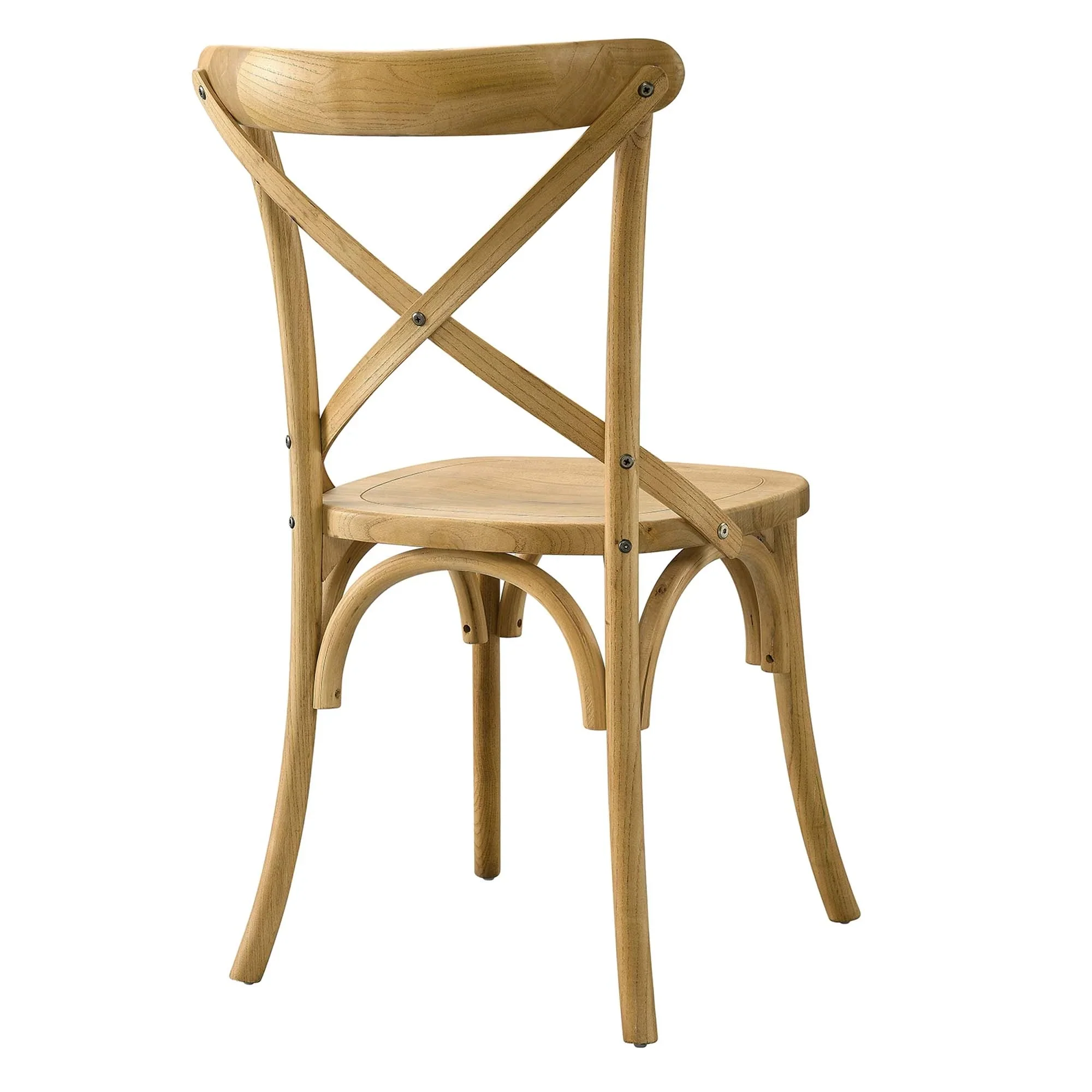Elm Wood Farmhouse Dining Side Chair with X-Brace Back - Image 26