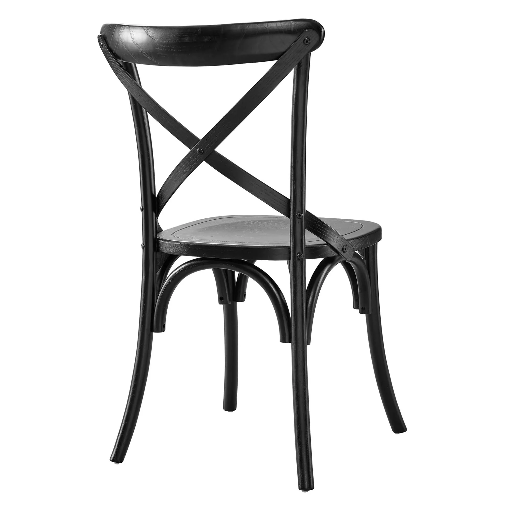 Elm Wood Farmhouse Dining Side Chair with X-Brace Back - Image 4