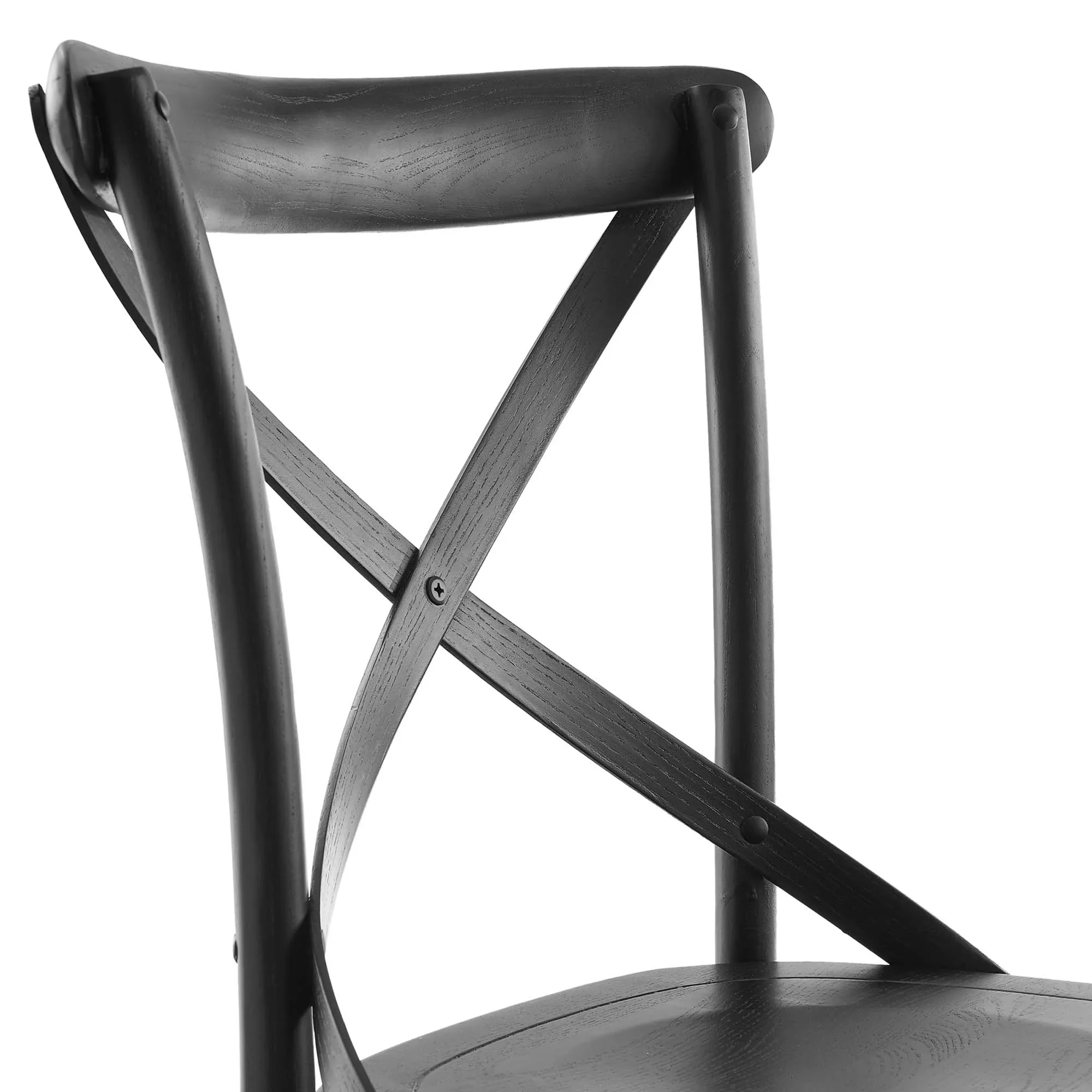 Elm Wood Farmhouse Dining Side Chair with X-Brace Back - Image 6