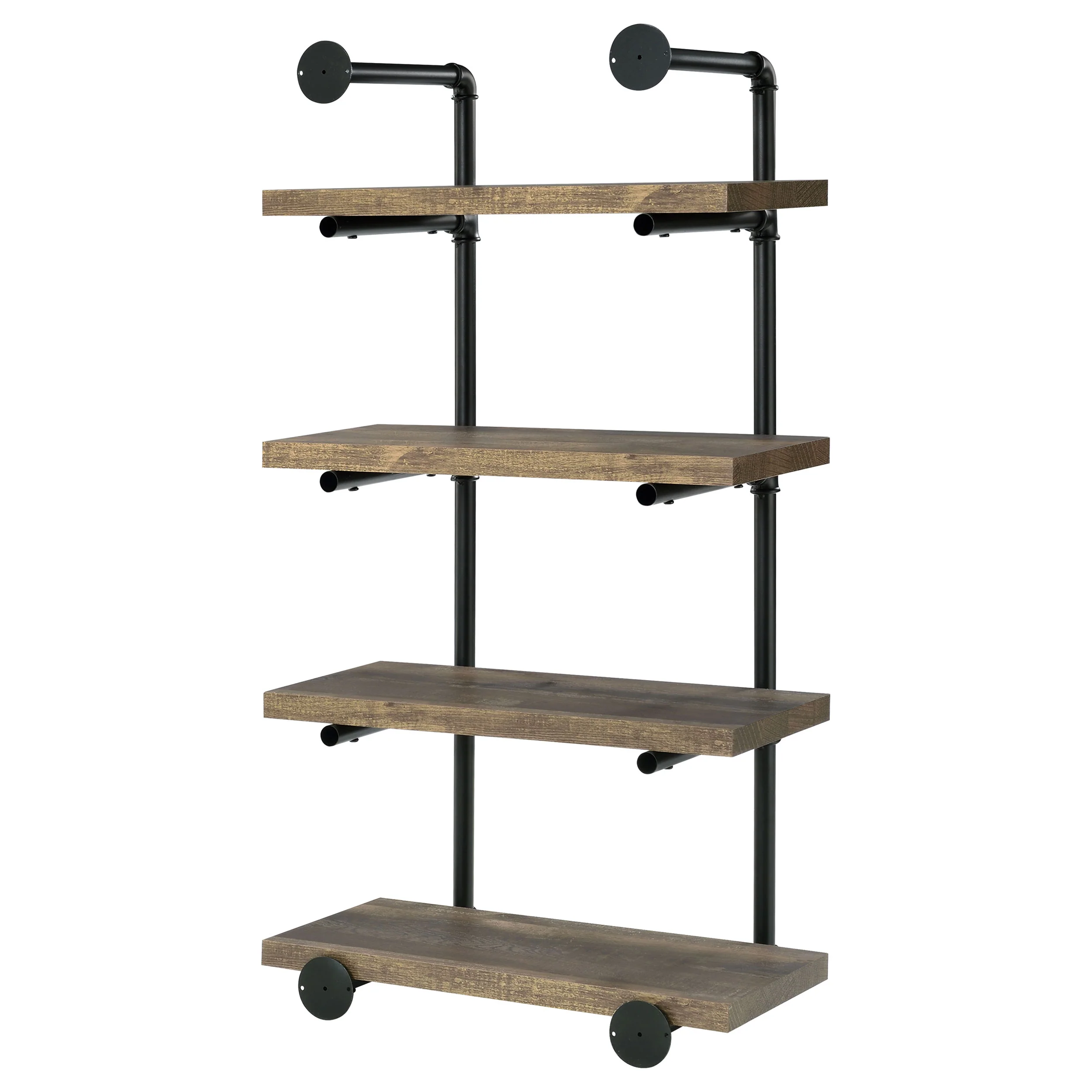 Elmcrest 24-Inch 4-Shelf Wall Bookshelf Rustic Oak - Image 6