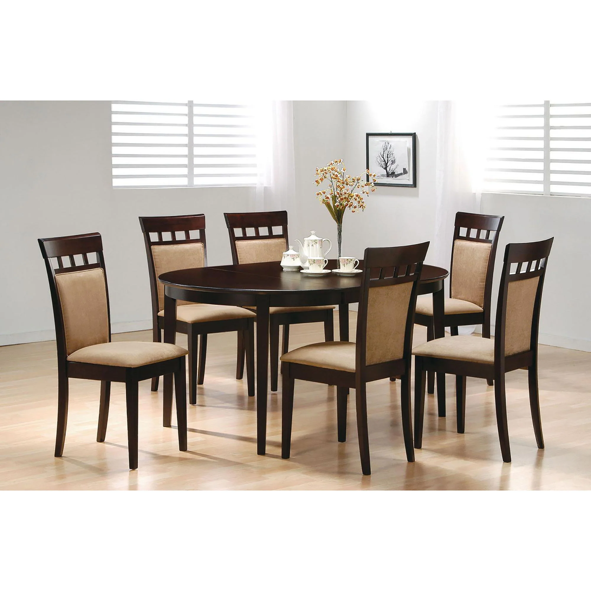Elmira - Oval Dining Table With Leaf Extension - Brown - Image 4