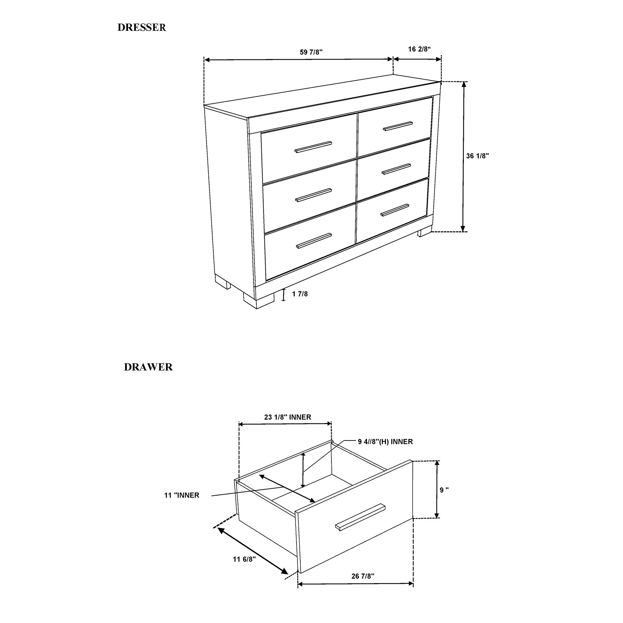 Elsa - 2 Toned And Dresser With Bar Handle And Construction - Image 11