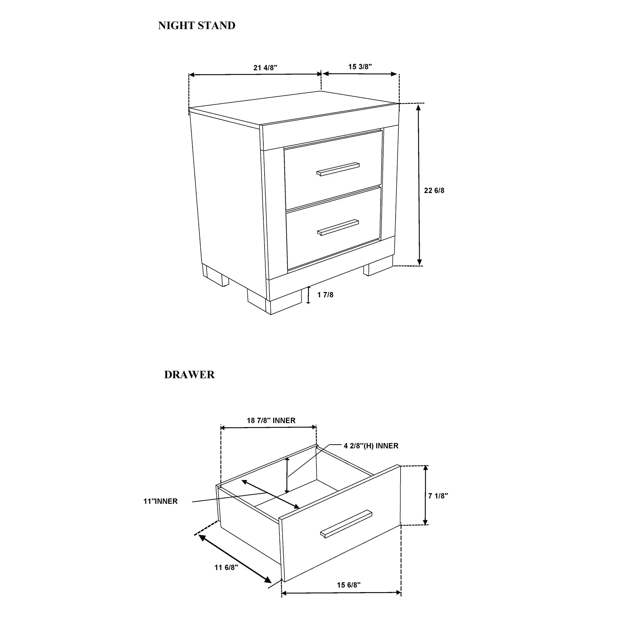Elsa - 2 Toned Nightstand With Bar Handle And Spacious Drawers - Image 9