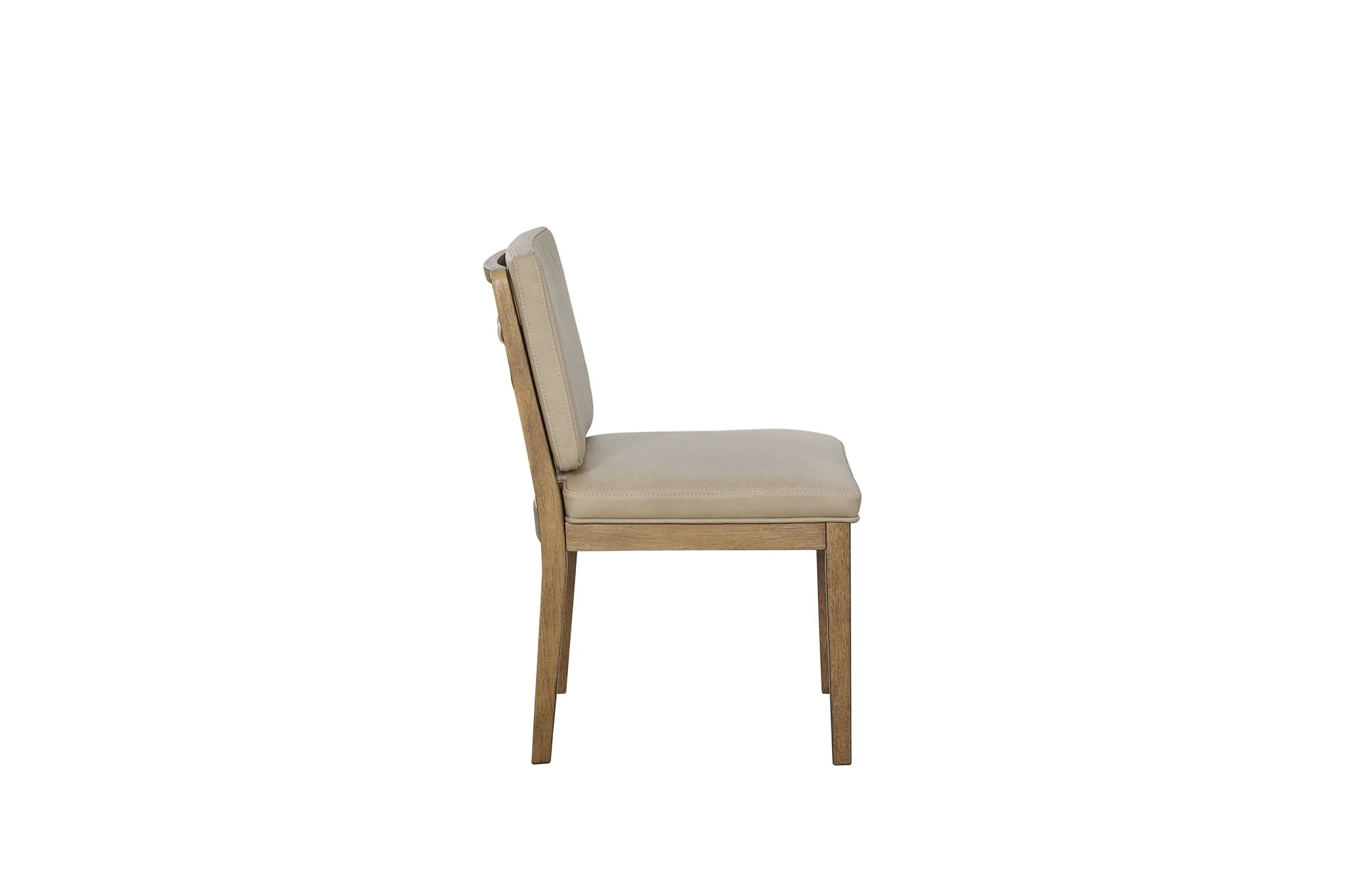 Elure - Leather Soft Back Chair (Set of 2) - Latte - Image 4