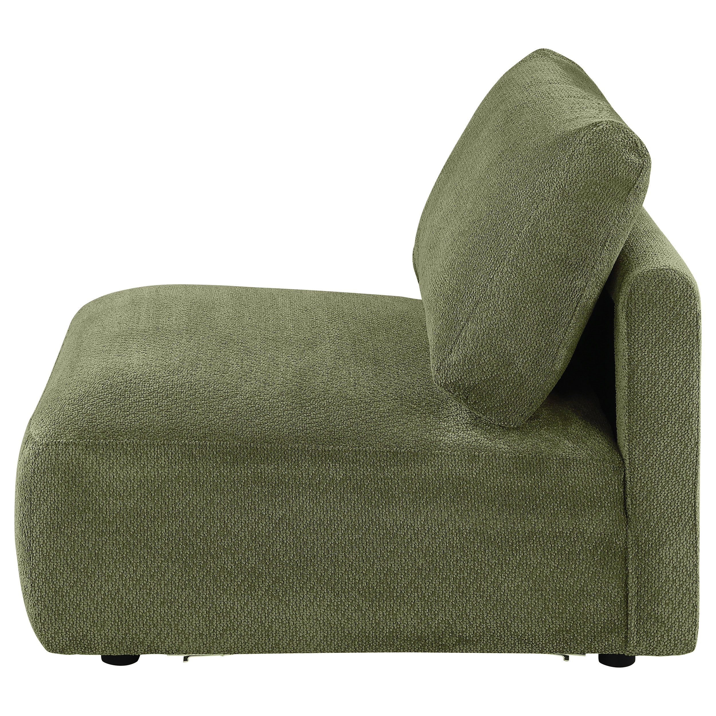 Elysia Chenille Upholstered Modular Armless Chair - Green - Image 4