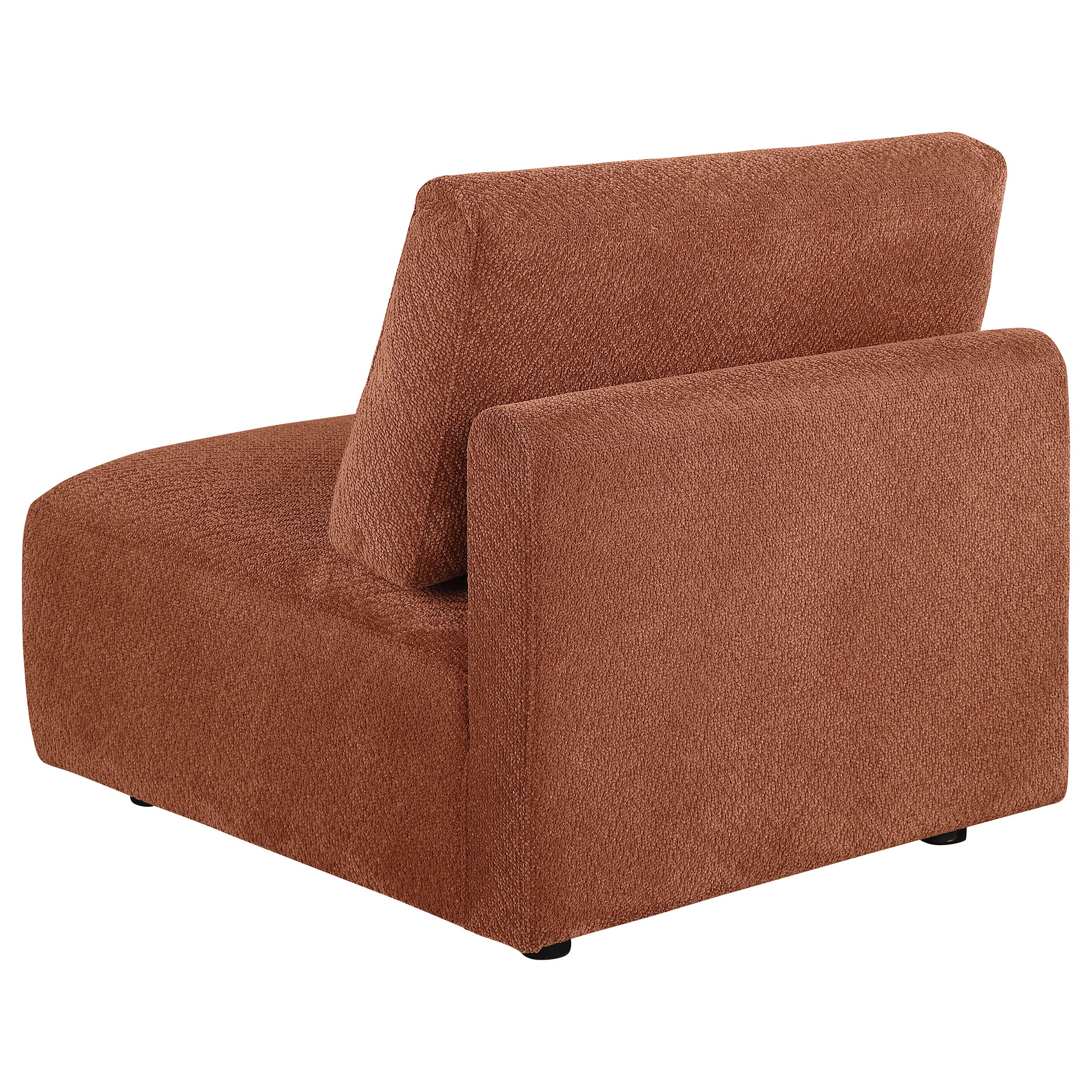 Elysia Chenille Upholstered Modular Armless Chair Coral - Image 4