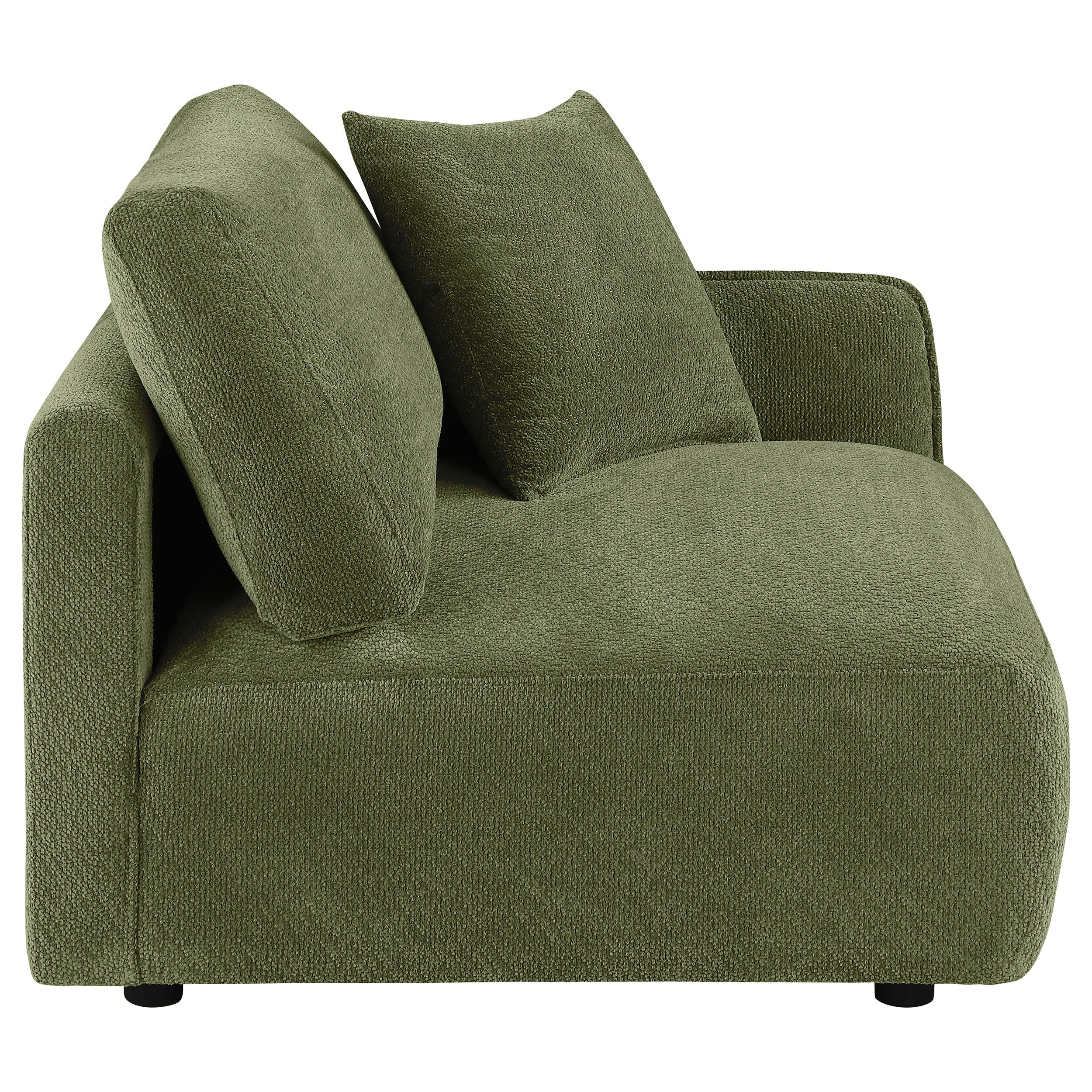 Elysia Chenille Upholstered Modular RAF Chair in Green - Image 9