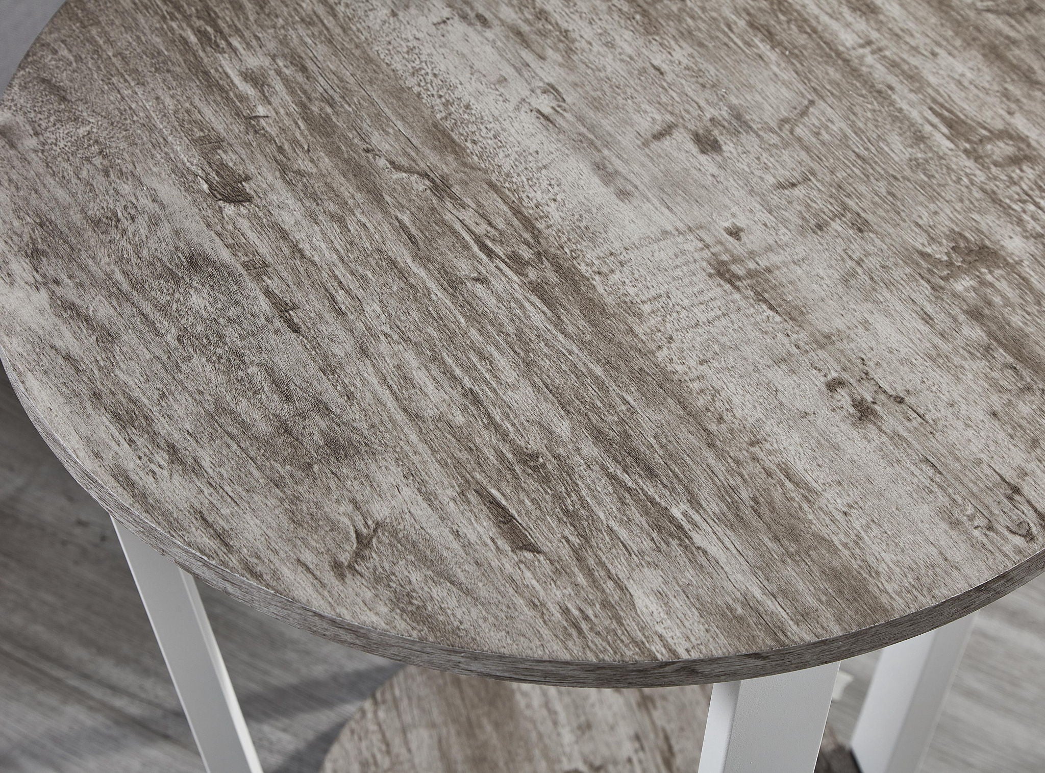 Elysian - Contemporary Round End Table With Shelf - Gray - Image 4